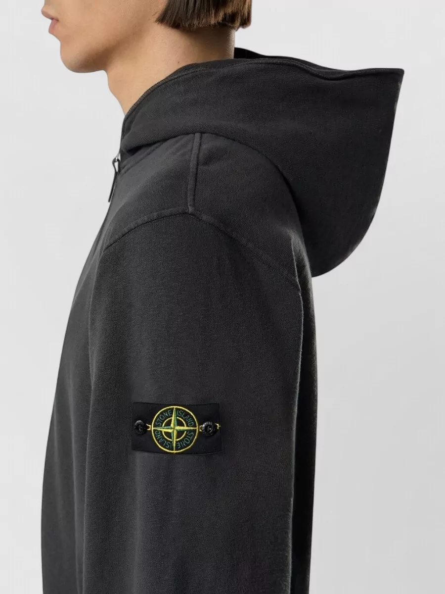 Stone Island Cotton Hooded Zip Sweatshirt