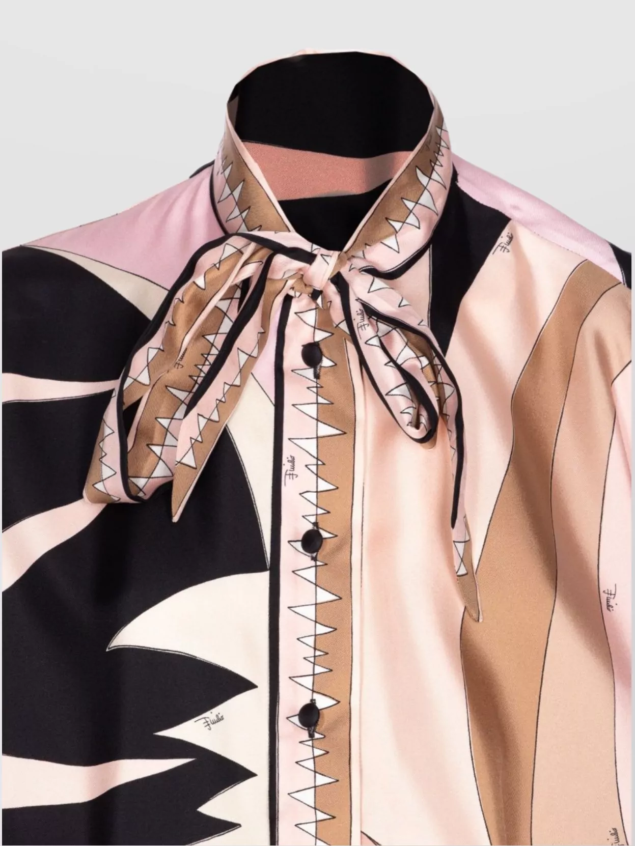 Pucci Abstract Pattern Mini Dress With Bow Detail