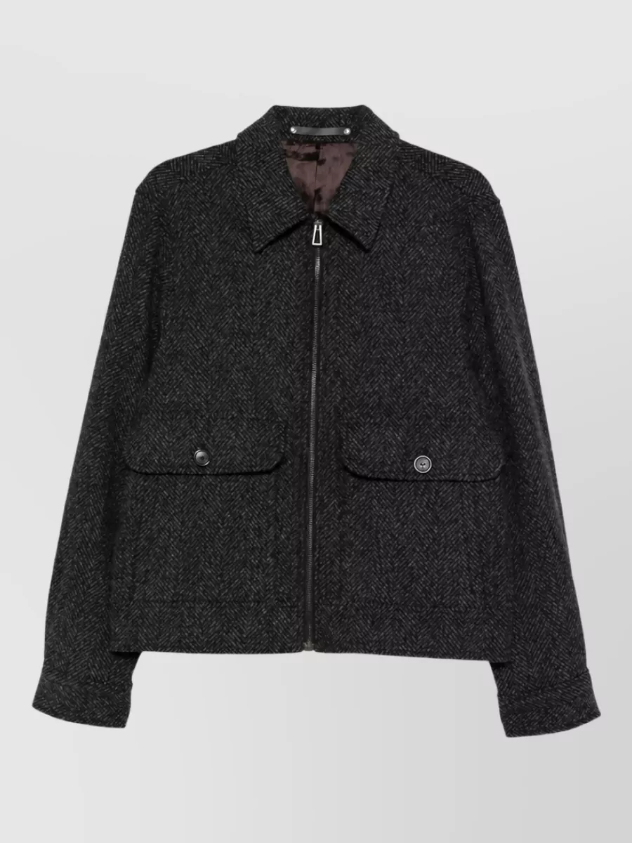 Paul Smith herringbone single-breasted coat