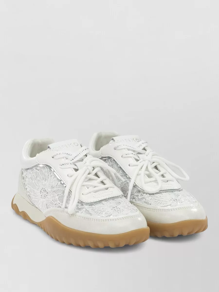 Pinko leather low top sneakers
