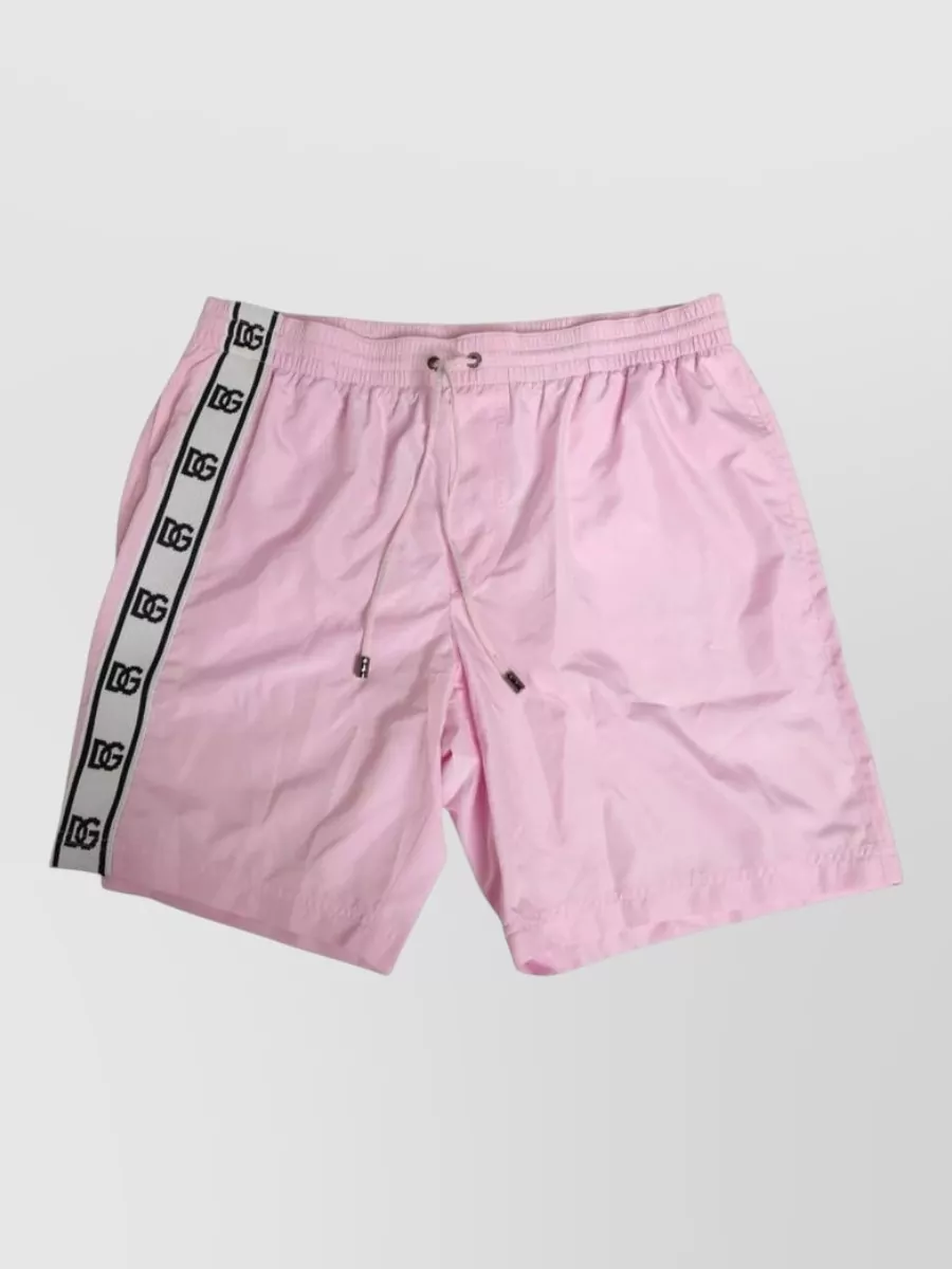 Dolce&Gabbana logo-stripe swim shorts