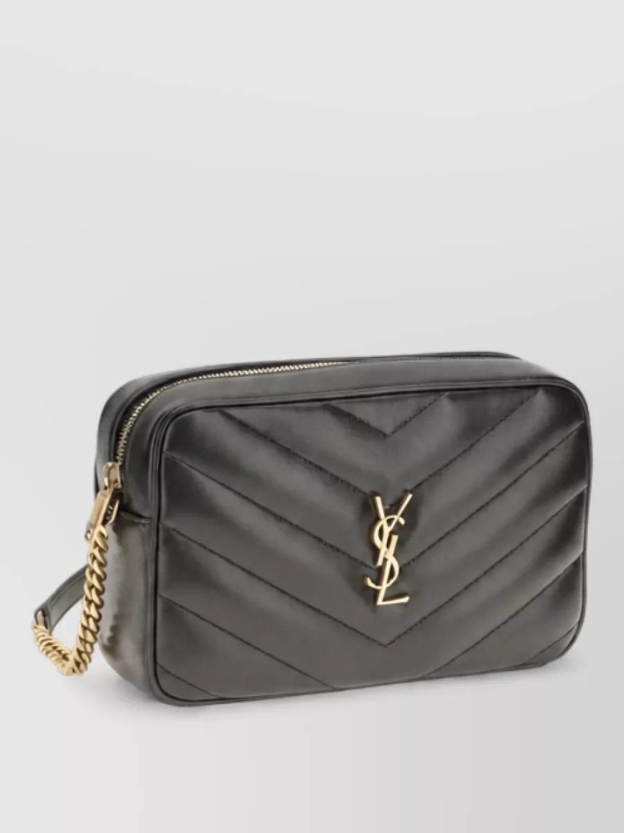 Saint Laurent Na Lambskin Leather Clutch Bag