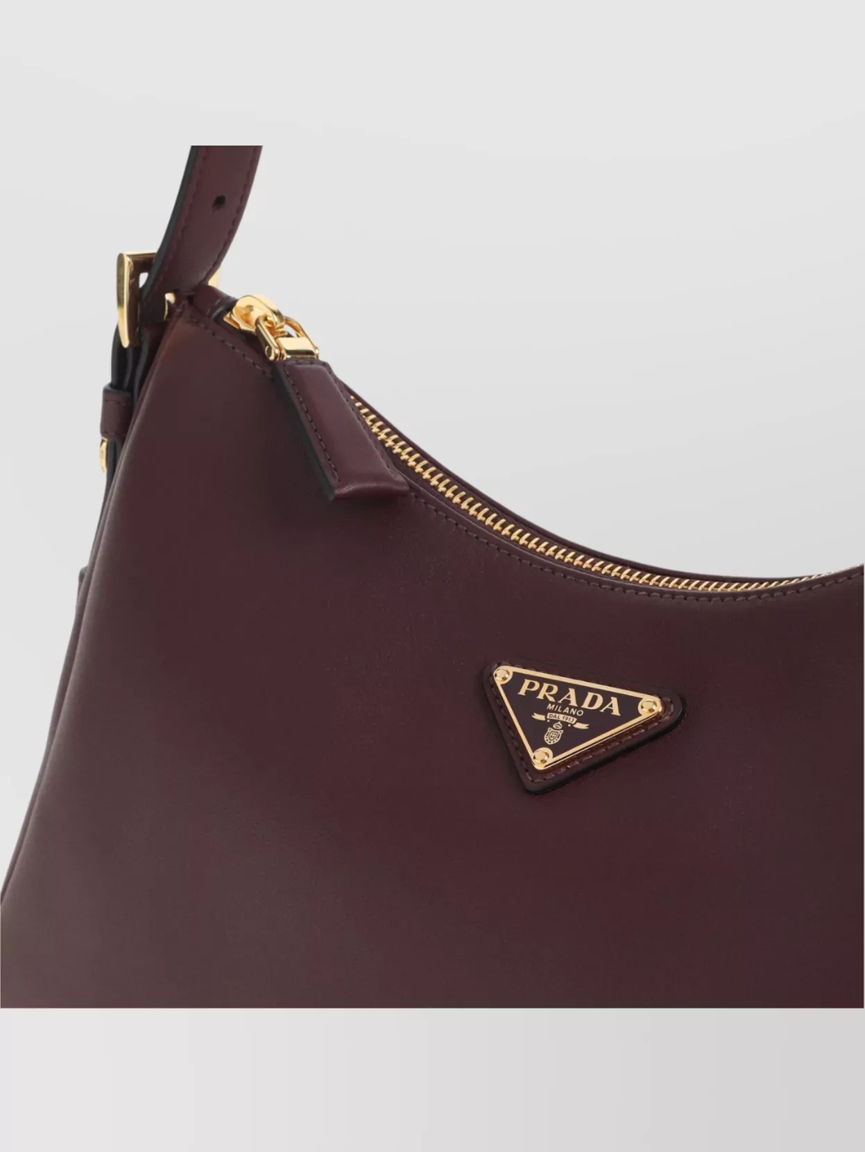 Prada Calf Leather Shoulder Bag With Gold Hardware