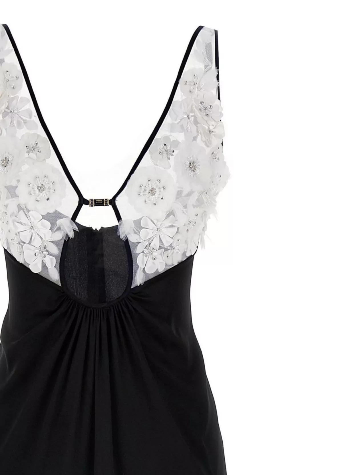 Elisabetta Franchi Cutout V-neck Floral Floor-length Sleeveless Dress