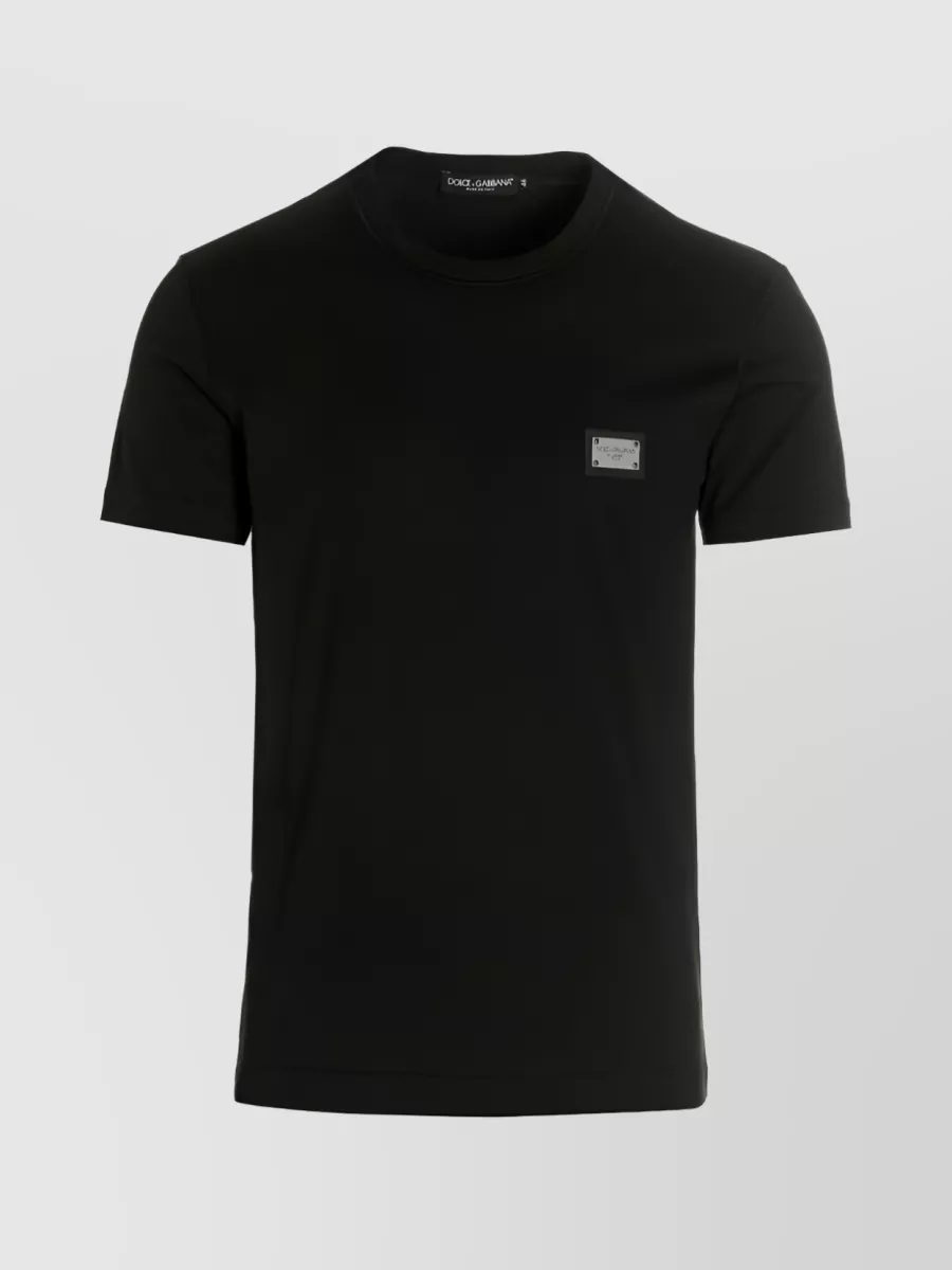 Shop Dolce & Gabbana Essentials Dg Engraved Crew Neck T-shirt In Black