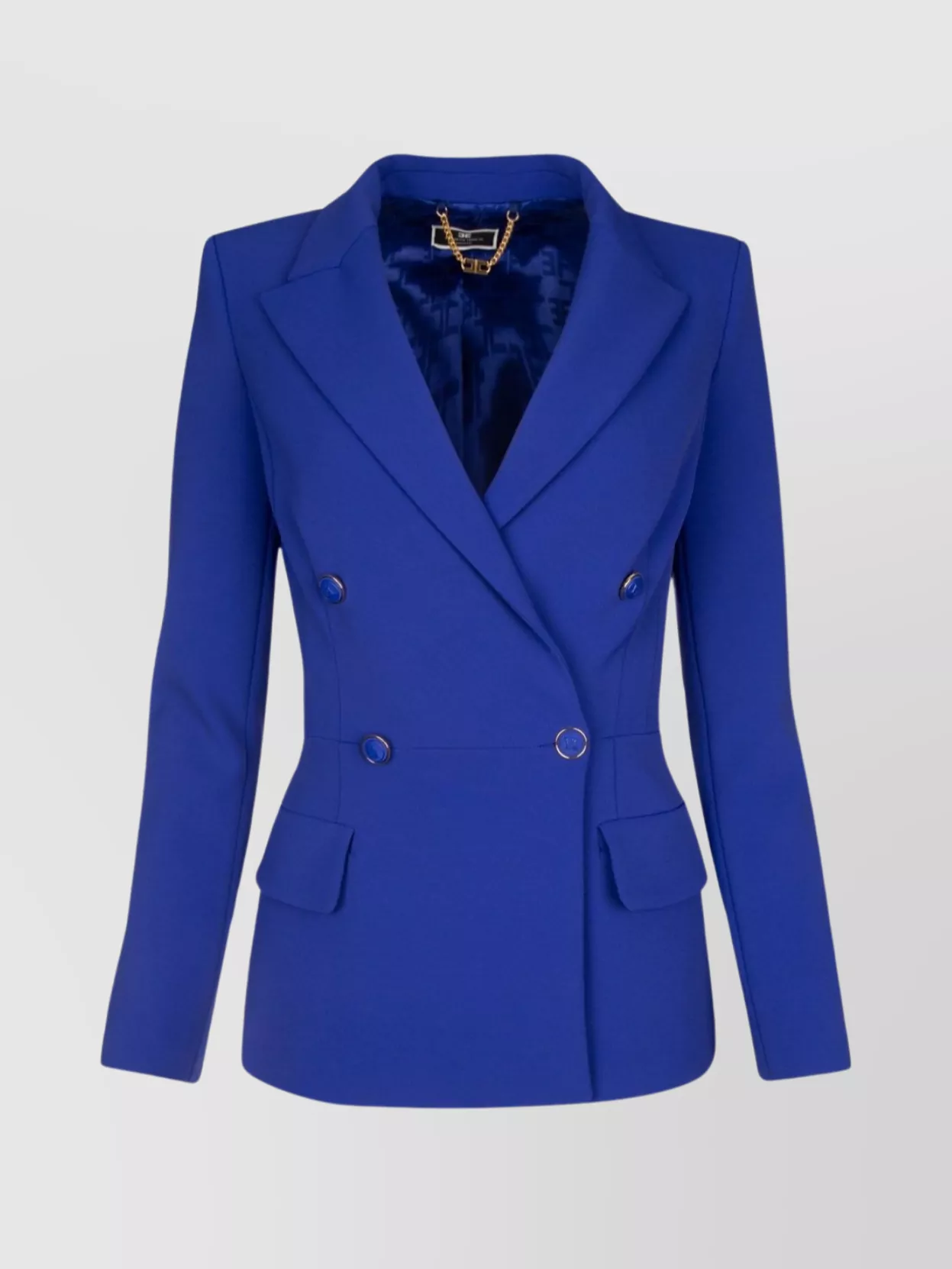 Shop Elisabetta Franchi Structured Tailored Jacket With Peaked Lapels