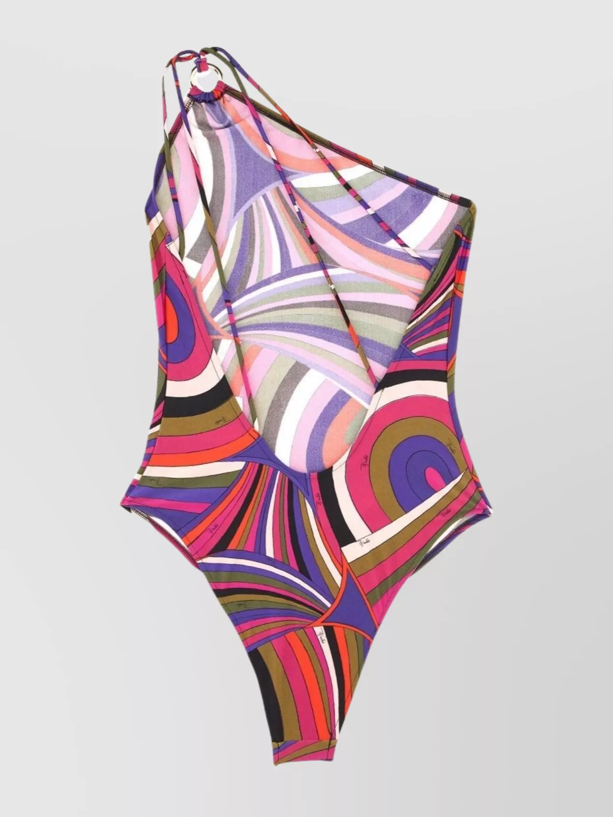 Pucci One-Shoulder High-Cut Swimwear Design
