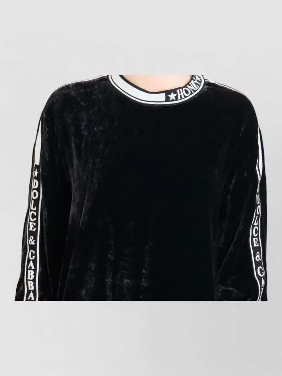 Dolce&Gabbana Velvet Crewneck Sweatshirt