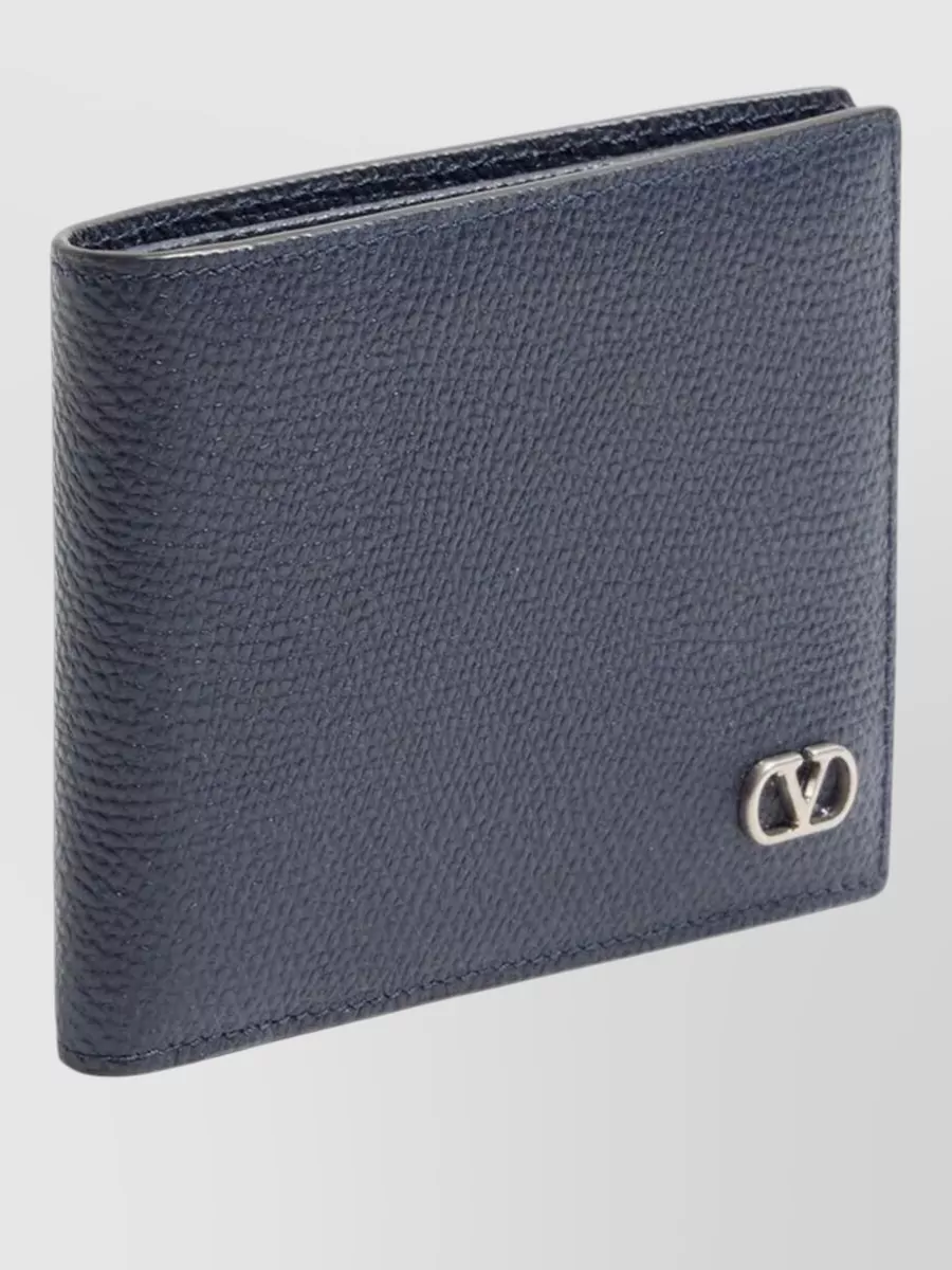 Valentino Garavani Vlogo Signature Grainy Calfskin Cardholder Wallet