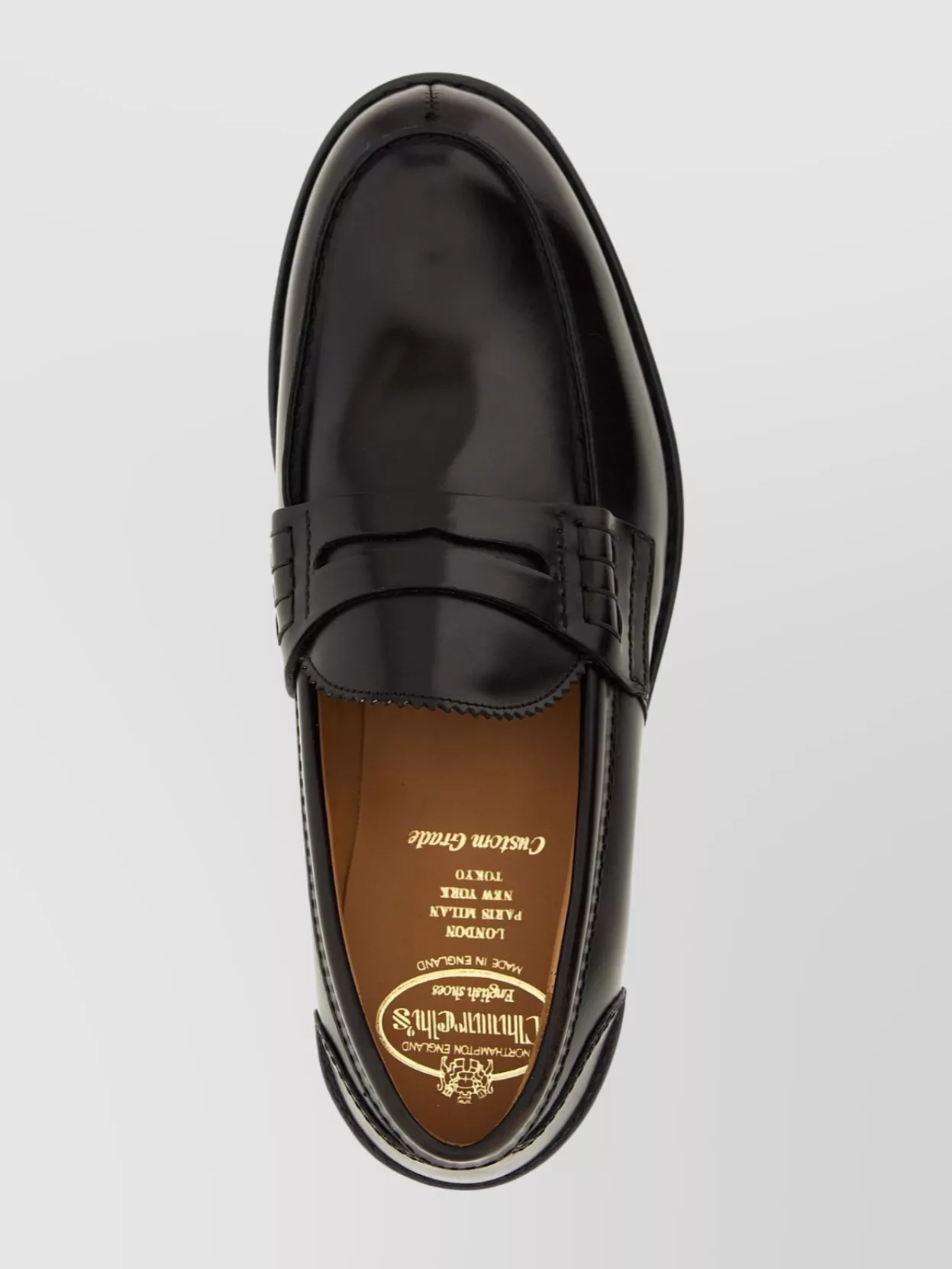 Church's Round Toe Penny Strap Loafers With Stitching