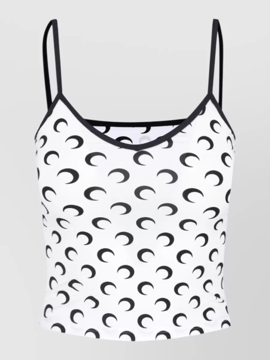Marine Serre Moon logo-print sleeveless v-neck top