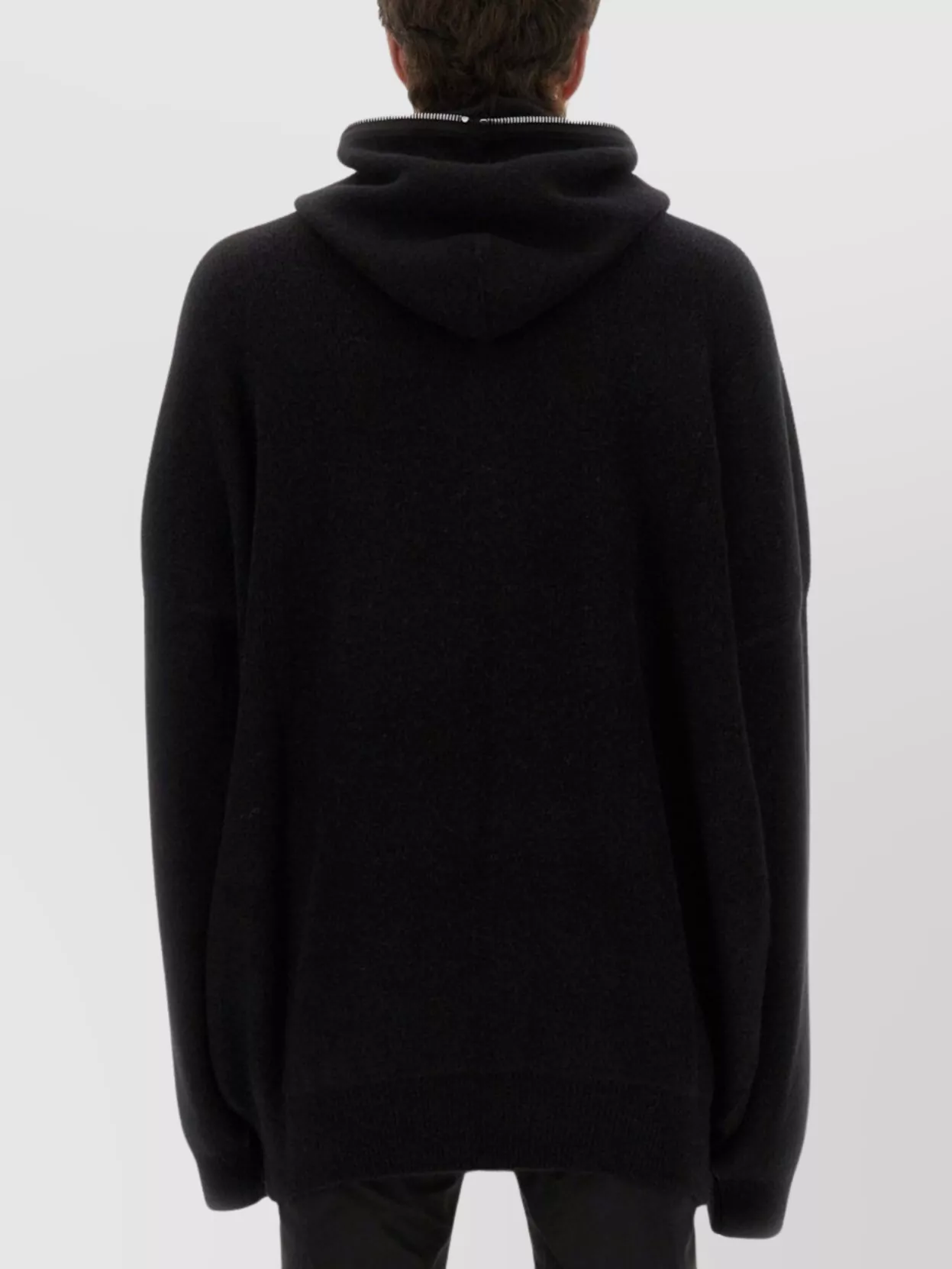 Rick Owens Hooded Knit Sweater Featuring Ribbed Finish