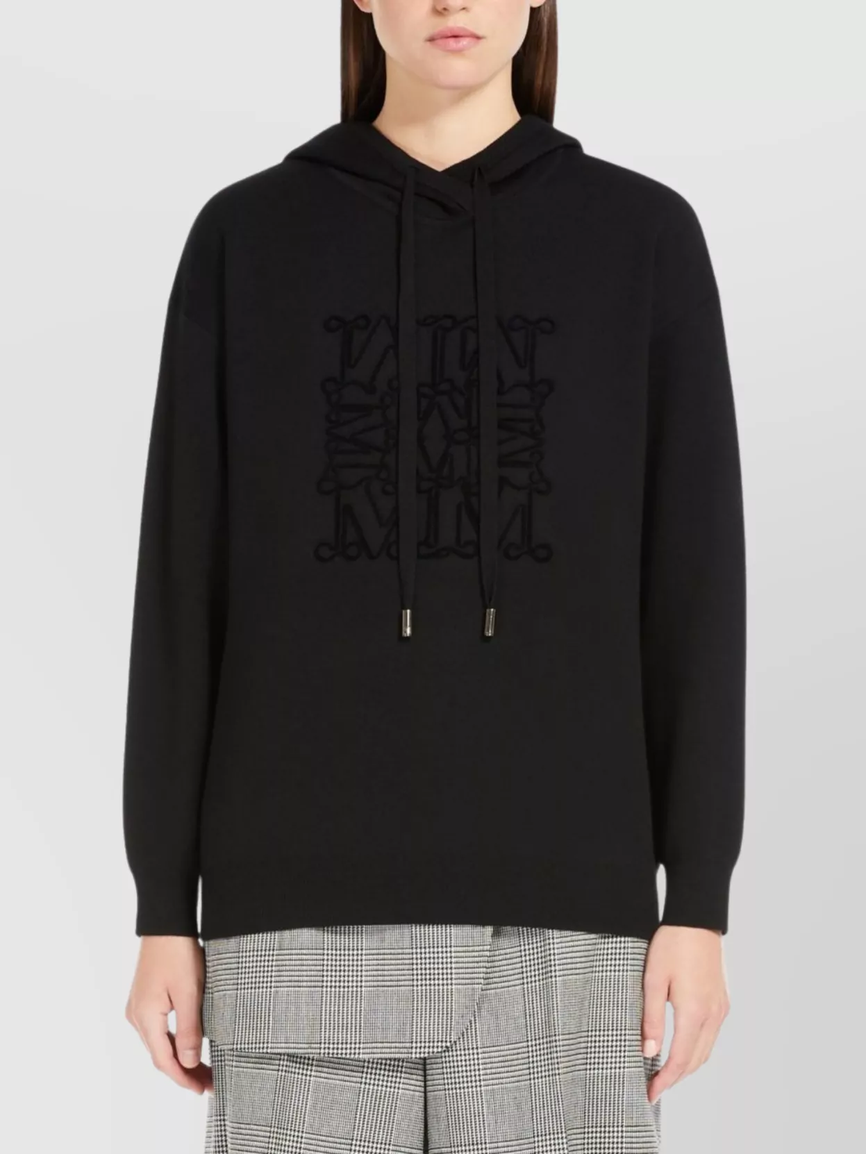 Max Mara Wool Hooded Sweatshirt With Dropped Shoulders