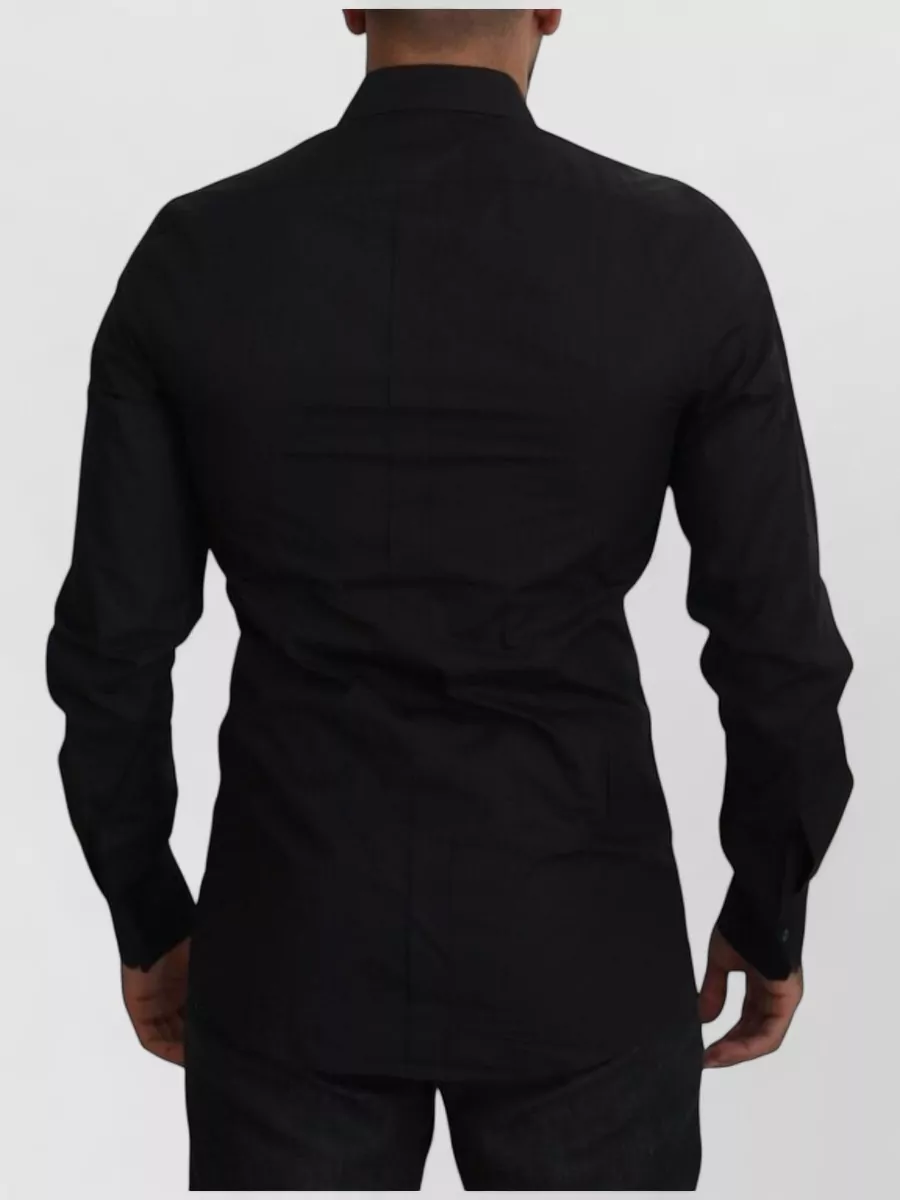 Dolce&Gabbana Cotton Floral-Embroidered Long-Sleeve Shirt