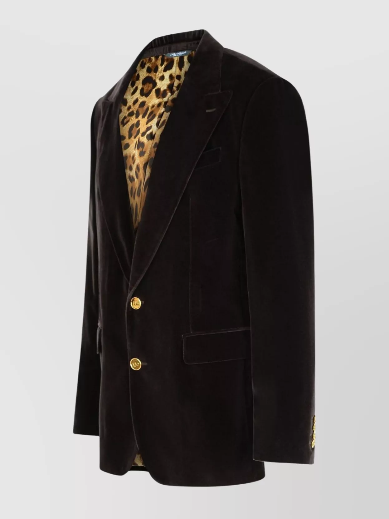 Dolce&Gabbana Velvet Texture Blazer Gold Buttons