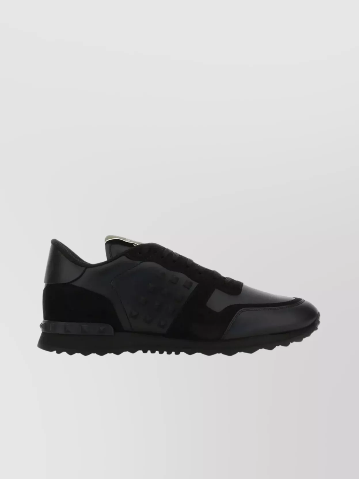 Shop Valentino Studded Leather Runner Sneakers