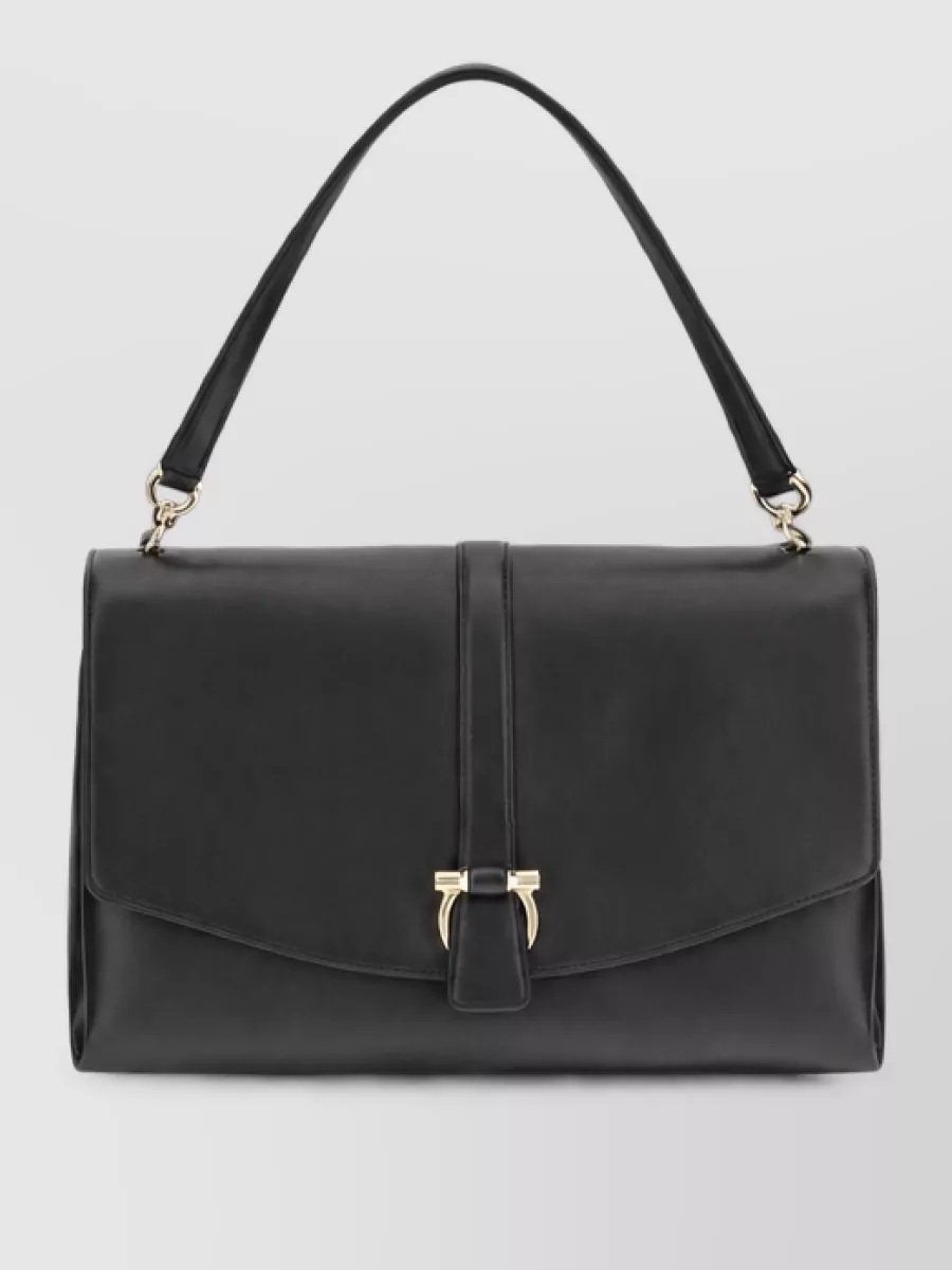 Ferragamo Gancini Large Leather Clutch Bag