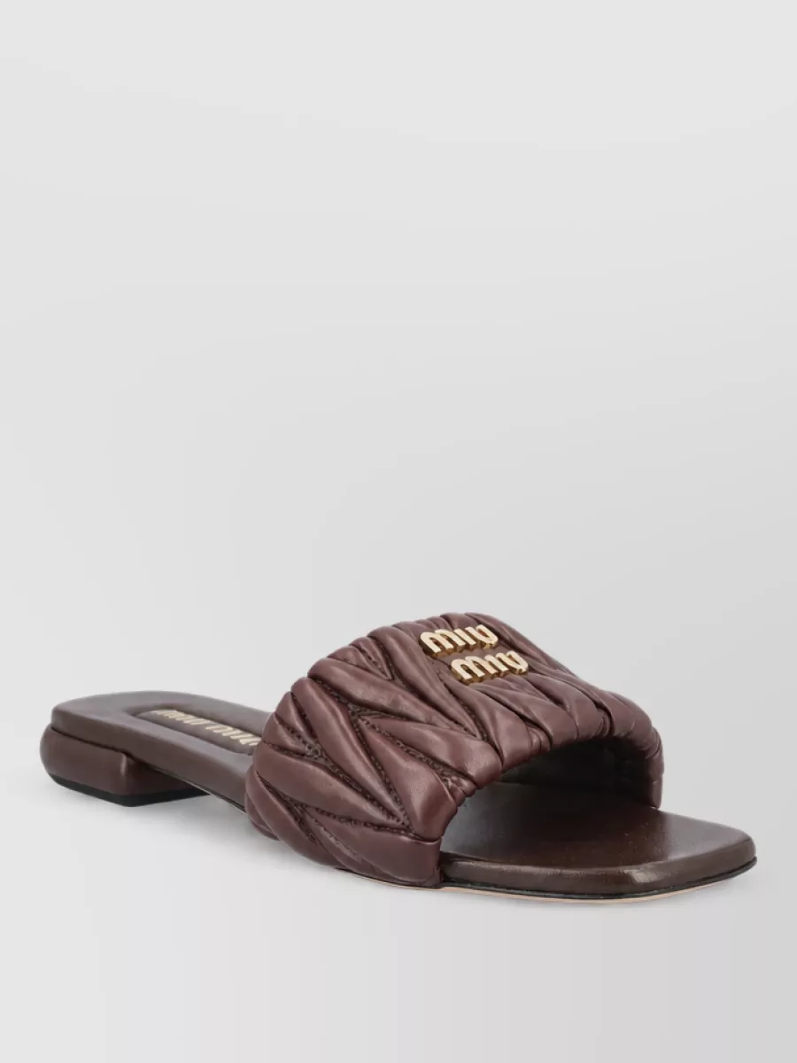 Miu Miu leather quilted slides