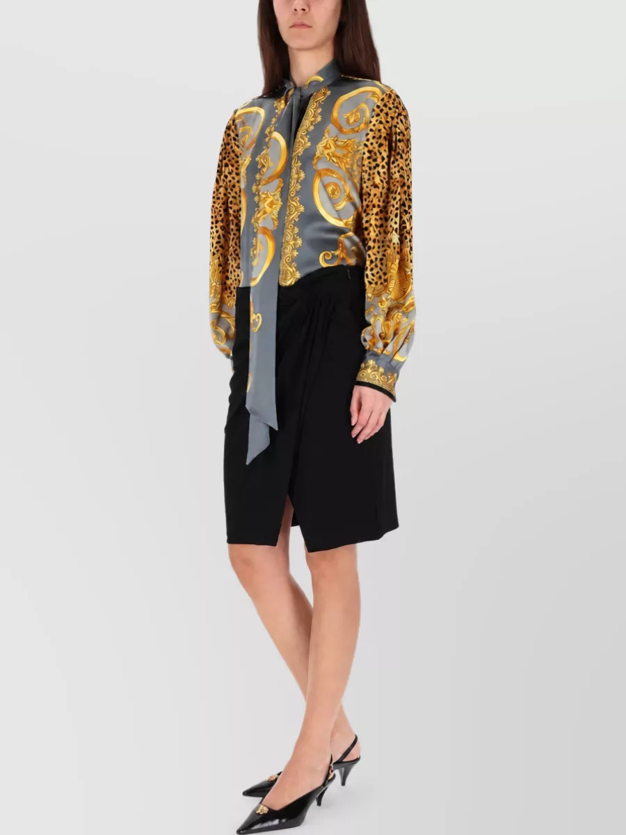 Versace Asymmetric Hem Midi Skirt