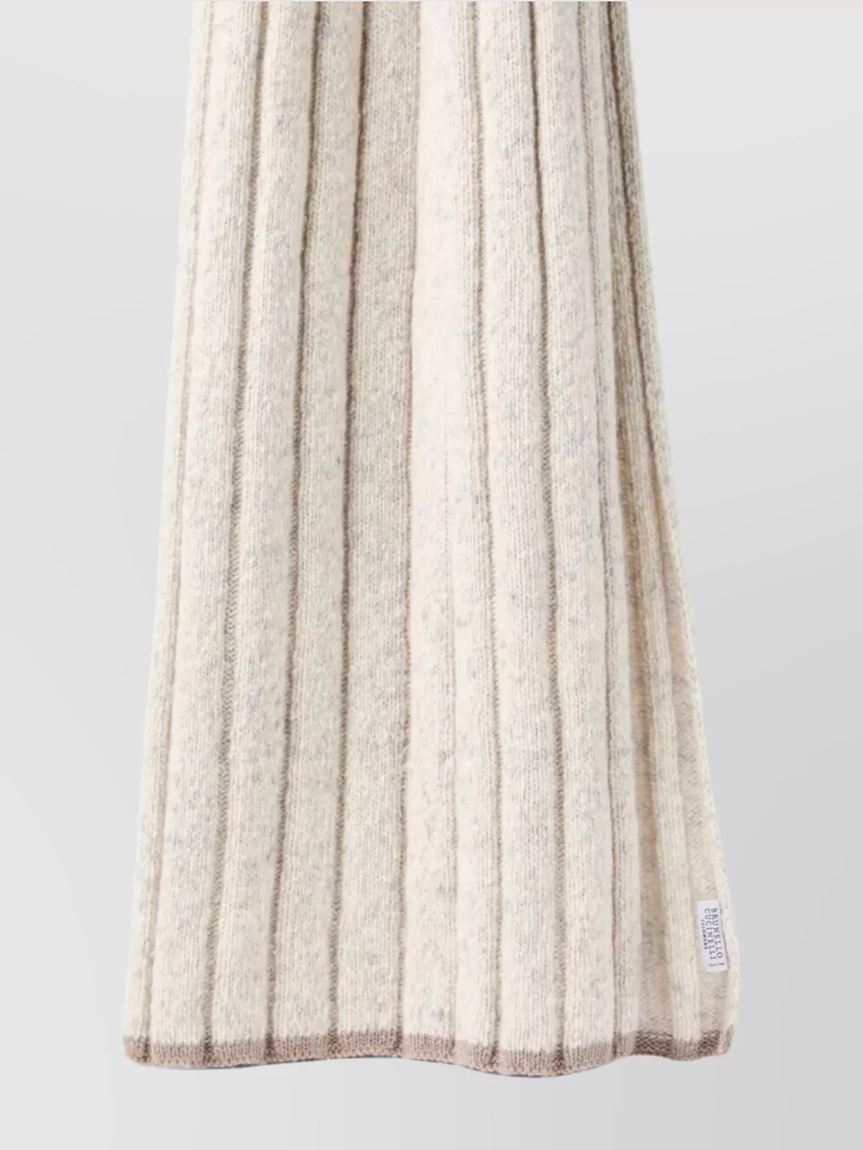 Brunello Cucinelli Flecked Cashmere Ribbed Knit Scarf Accessories In Gray