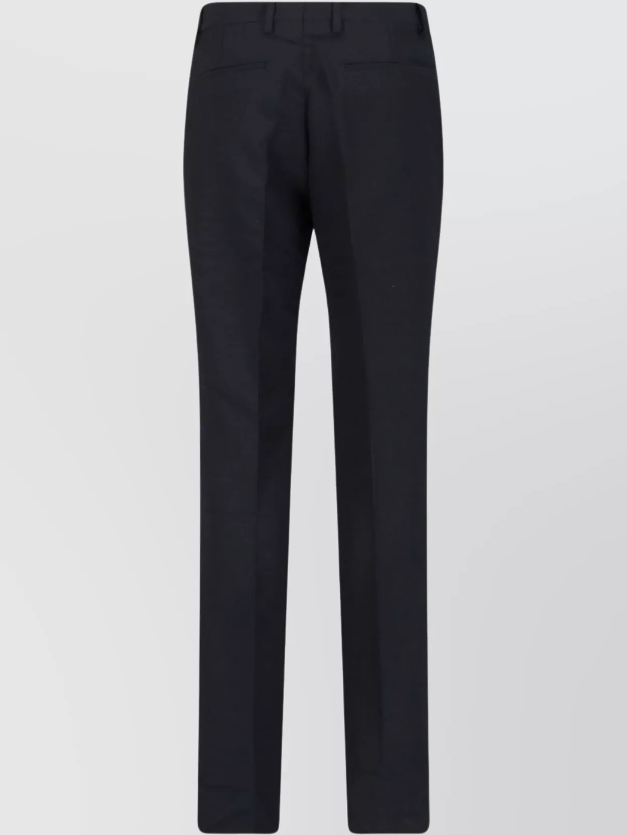 Off-White Straight Trousers With Embroidered Detail And Belt Loops