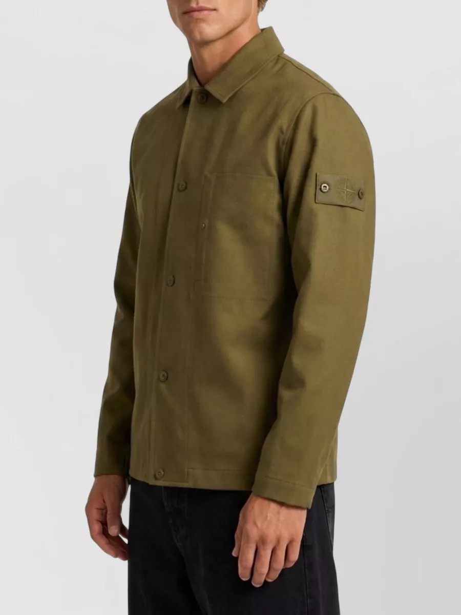Stone Island Wool Blend Regular Fit Overshirt