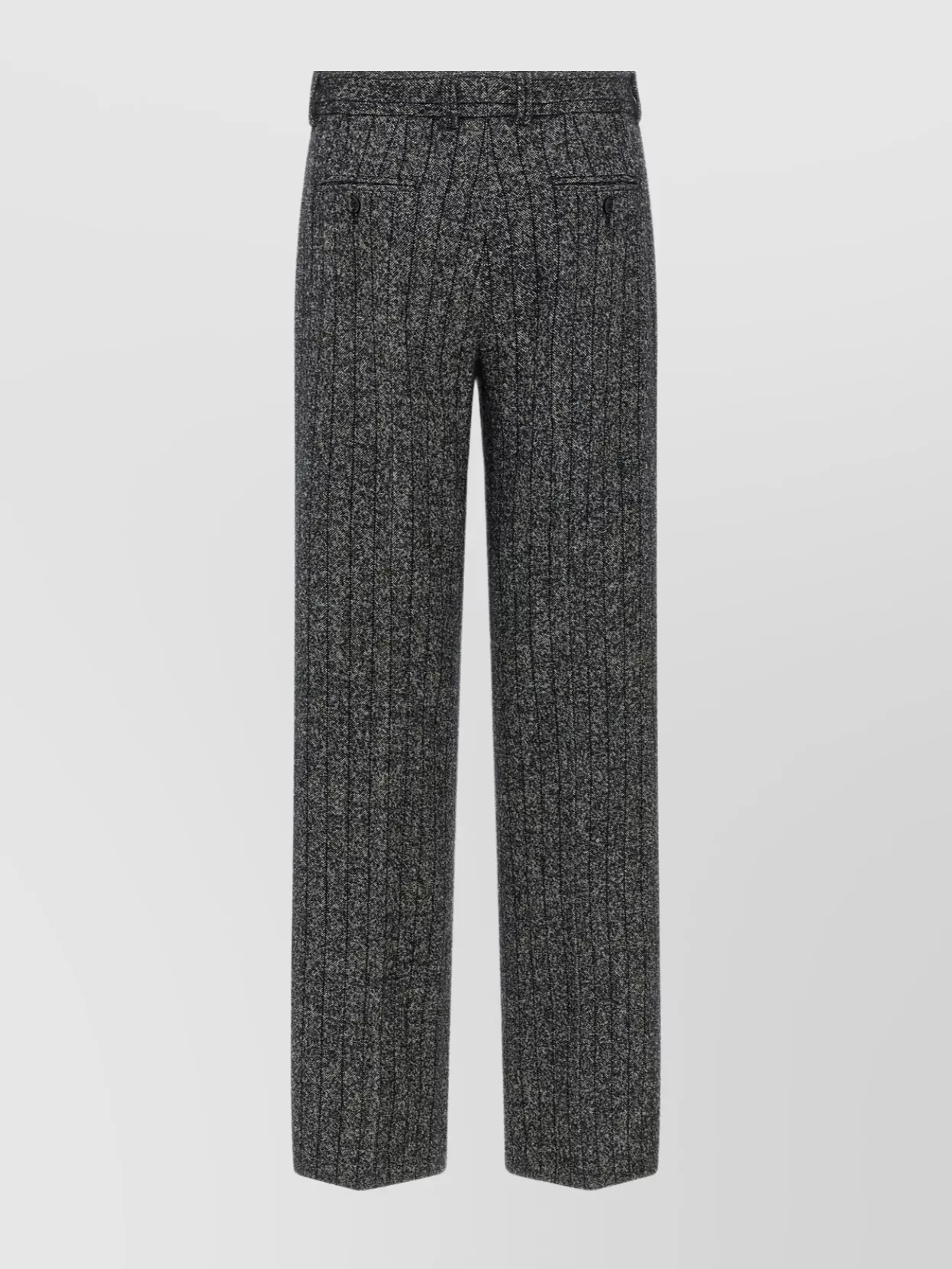 Dolce & Gabbana Wool Trousers With Textured Fabric And Pockets In Black