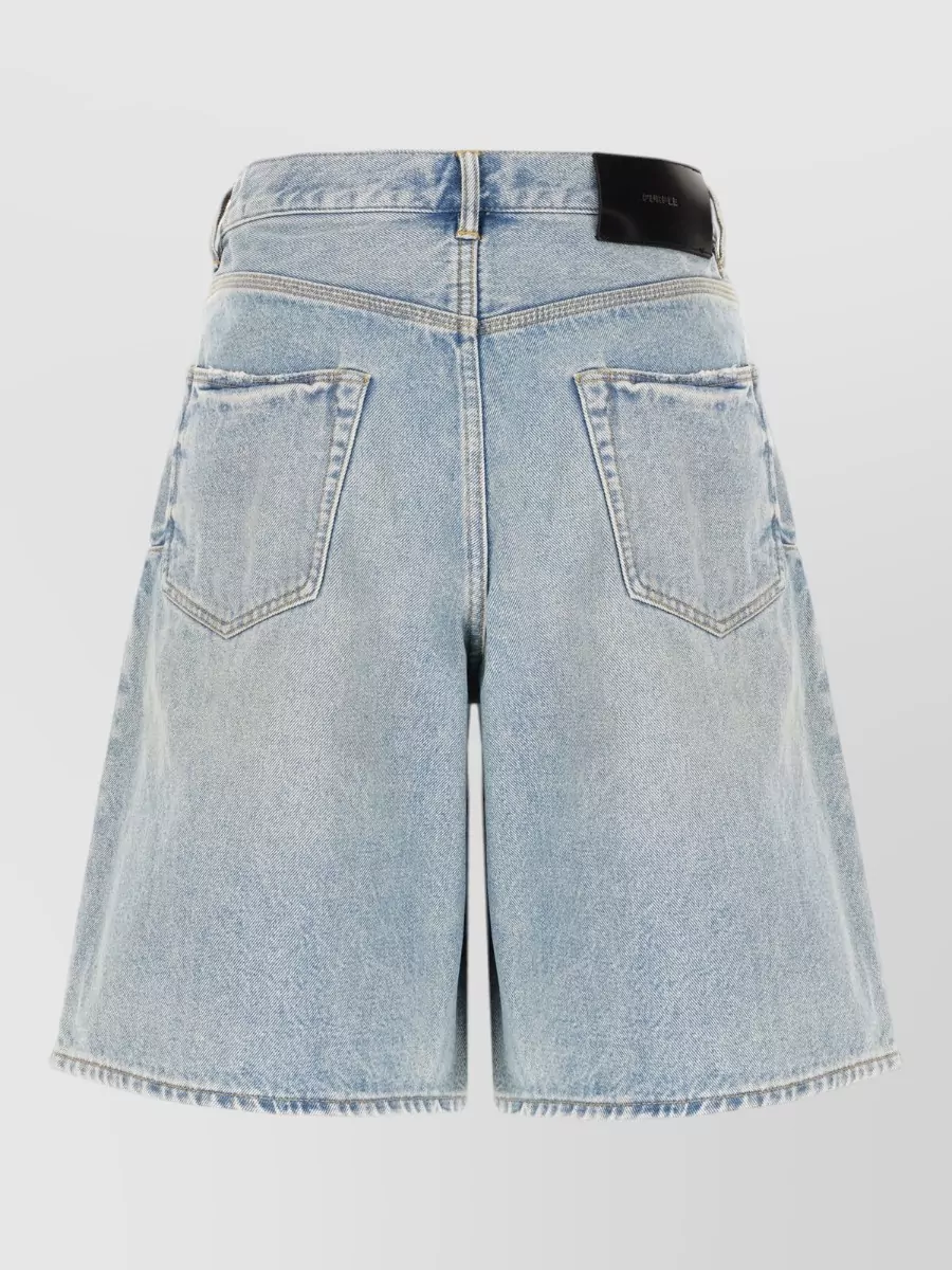 Purple Denim Bermuda Shorts