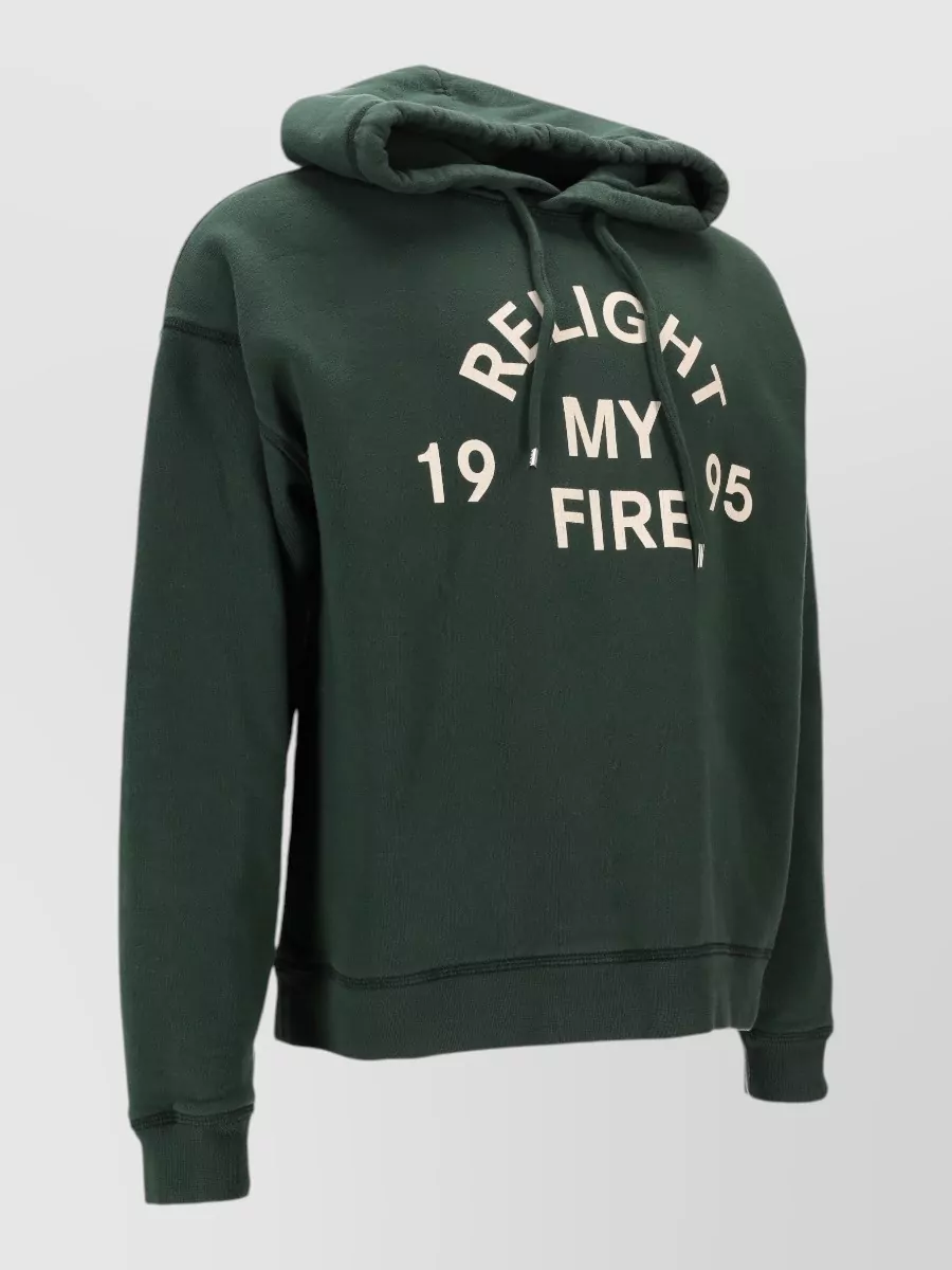 Dsquared2 Hooded Sweatshirt Drawstring Hood Ribbed Cuffs Hem