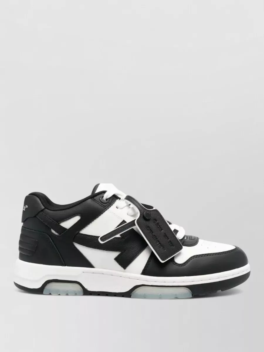 Off-White Leather Lace-Up Sneakers