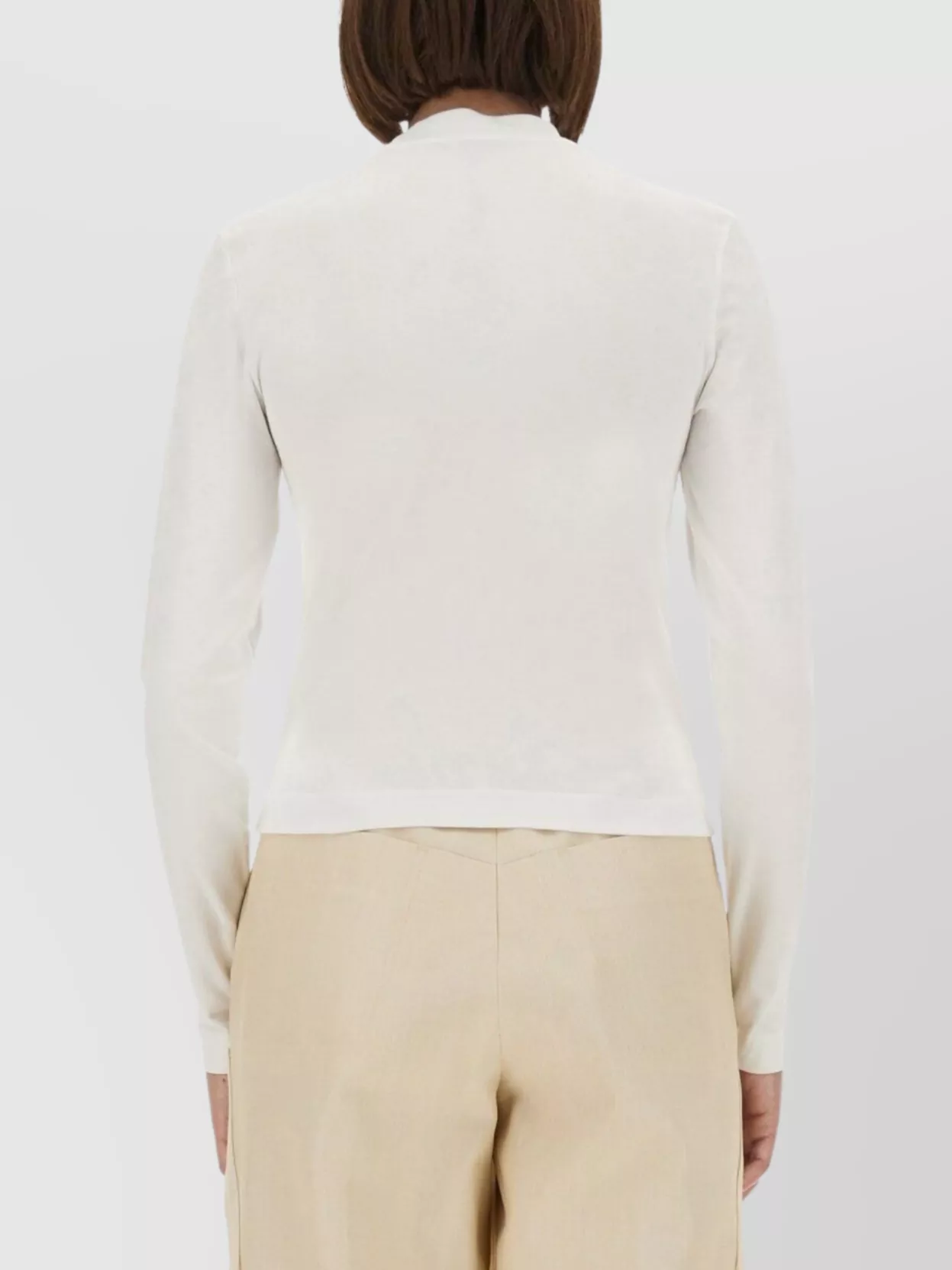 Jacquemus Slim Fit Long Sleeve Mock Neck Top