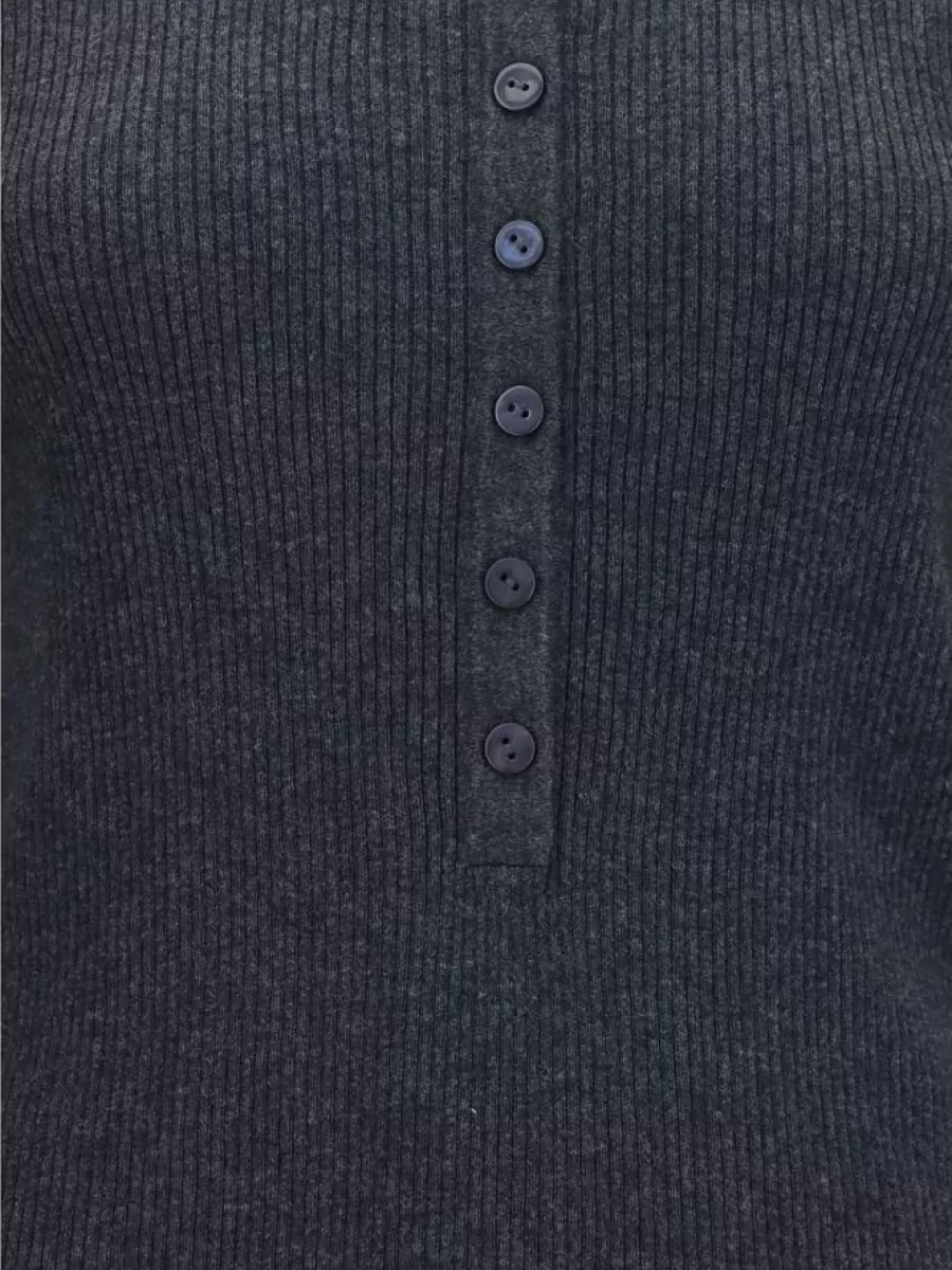 Lisa Yang Cashmere Ribbed Slim-Fit Henley Sweater