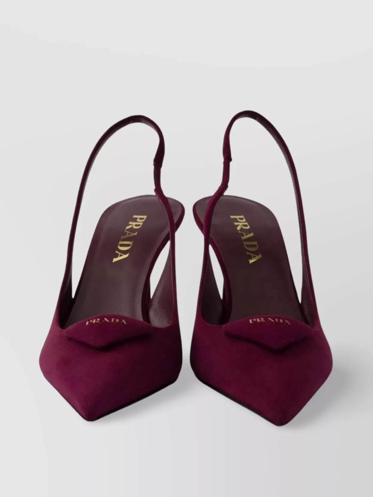 Prada Pointed Toe Suede Slingback Pumps