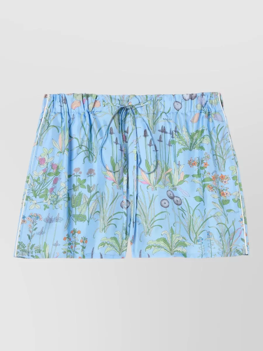 Gucci silk printed knee-length shorts