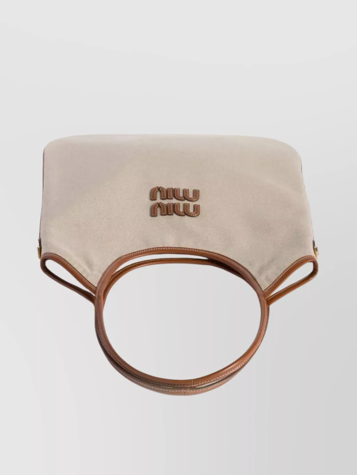 Miu Miu Ivy Tote Bag In Canvas And Leather