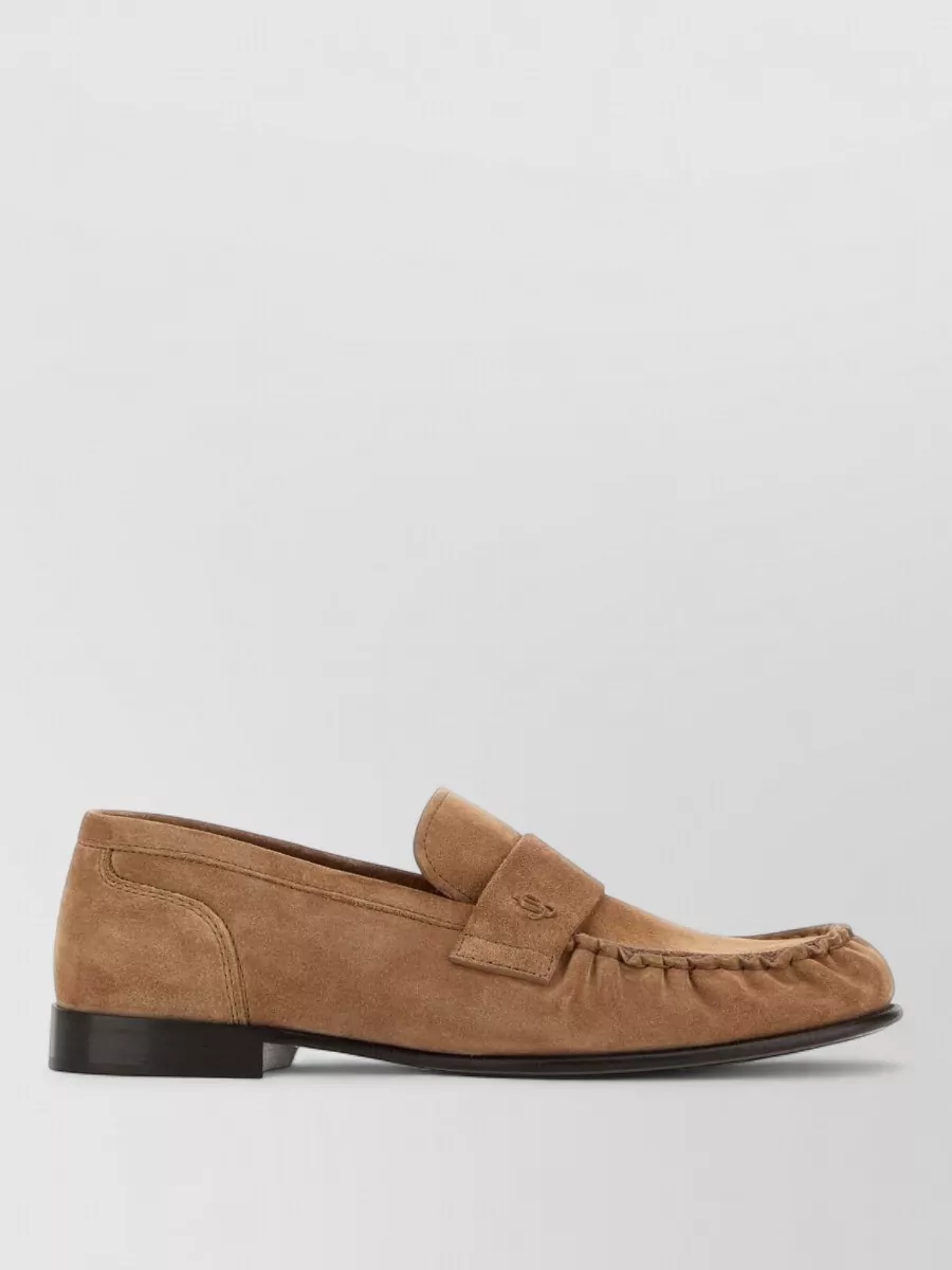 Jimmy Choo Ellis Suede Loafer Moccasin Stitching In Brown
