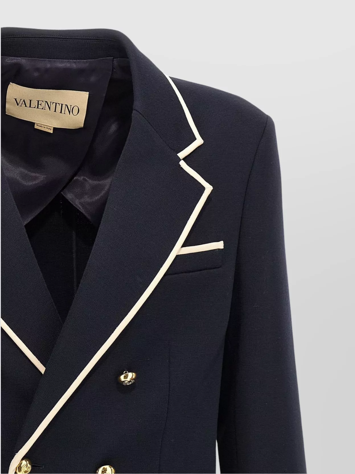 Valentino Garavani Double-Breasted Blazer Gold Buttons
