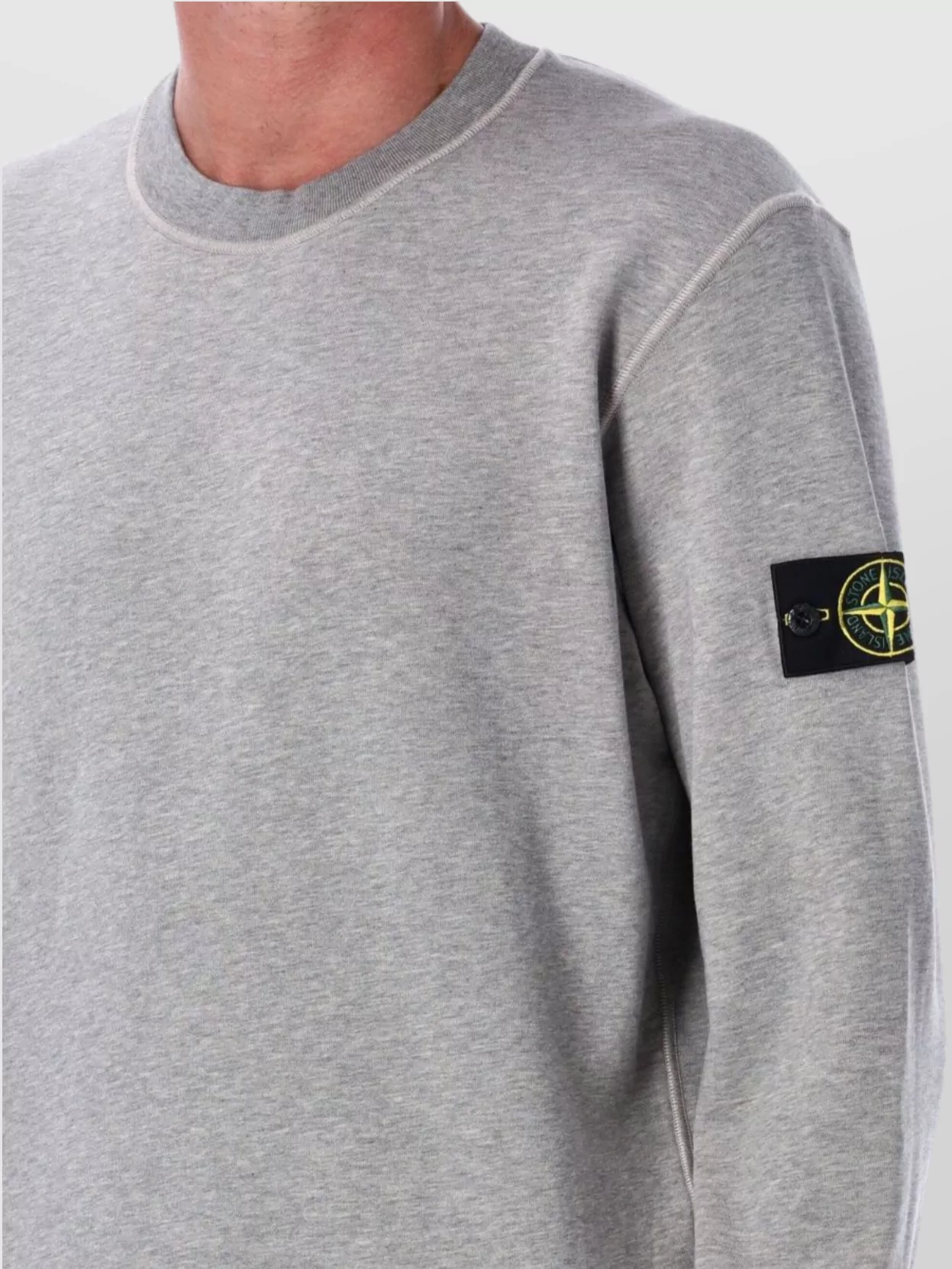 Stone Island Organic Cotton Fleece Crew Neck Sweater