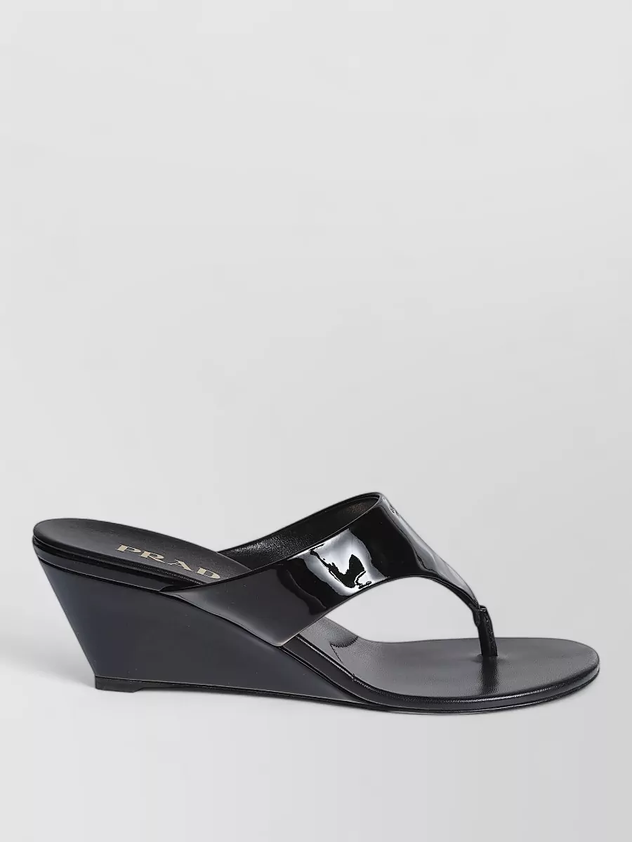 Prada Patent Leather Thong Sandals