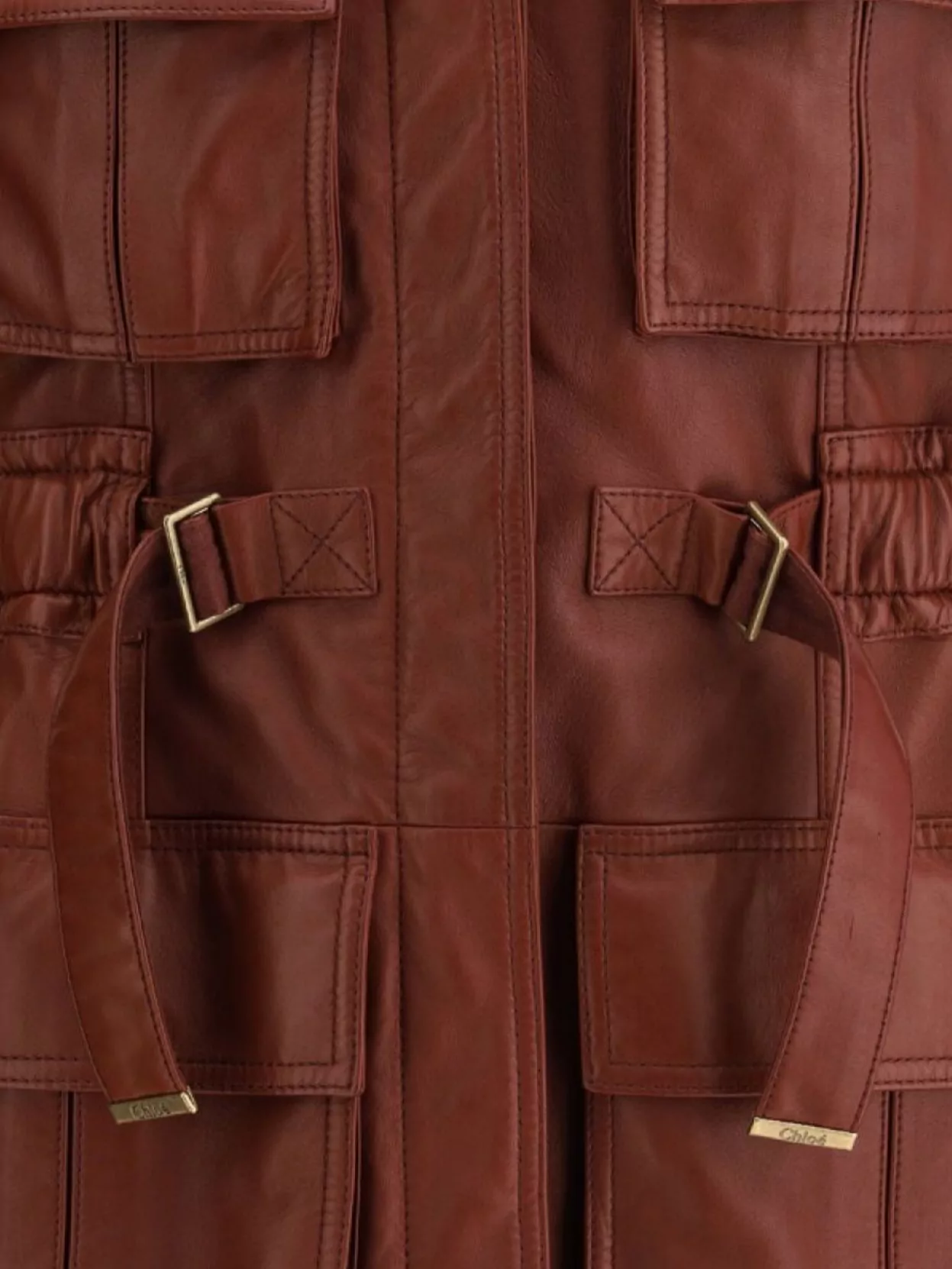 Chloé Tailored Leather Vest Belted