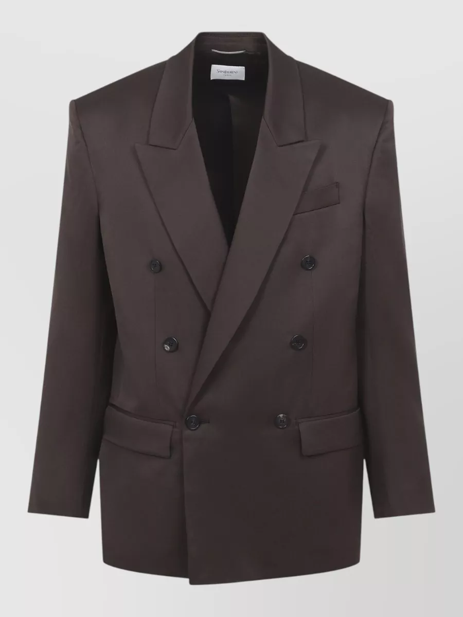 Saint Laurent silk satin double-breasted blazer