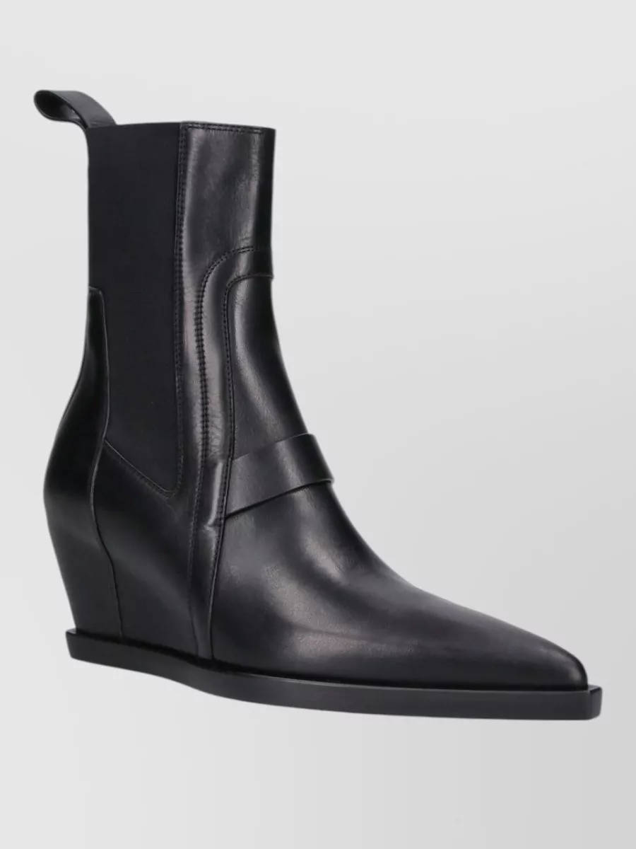 Rick Owens Leather Ankle Boots