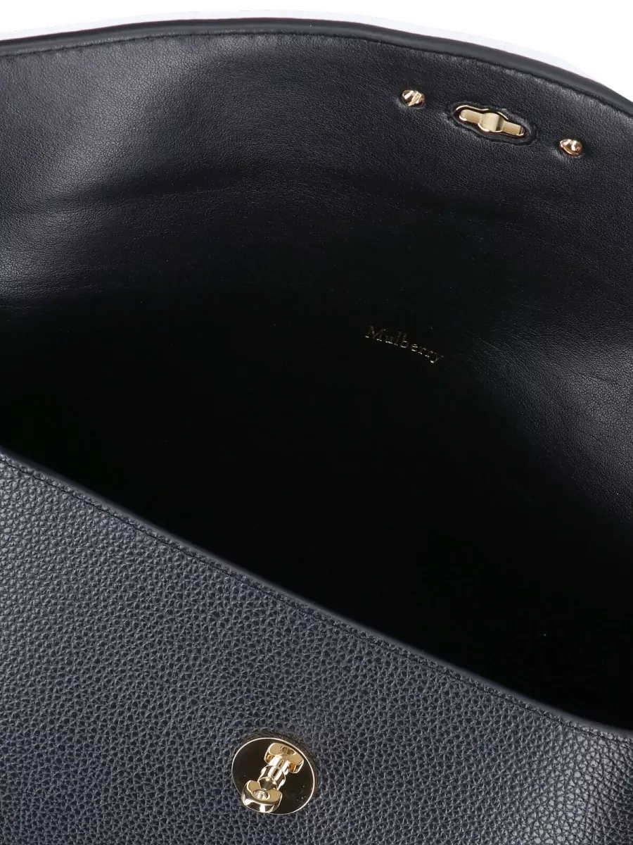 Mulberry Pebbled Clutch Bag Gold Tone Hardware