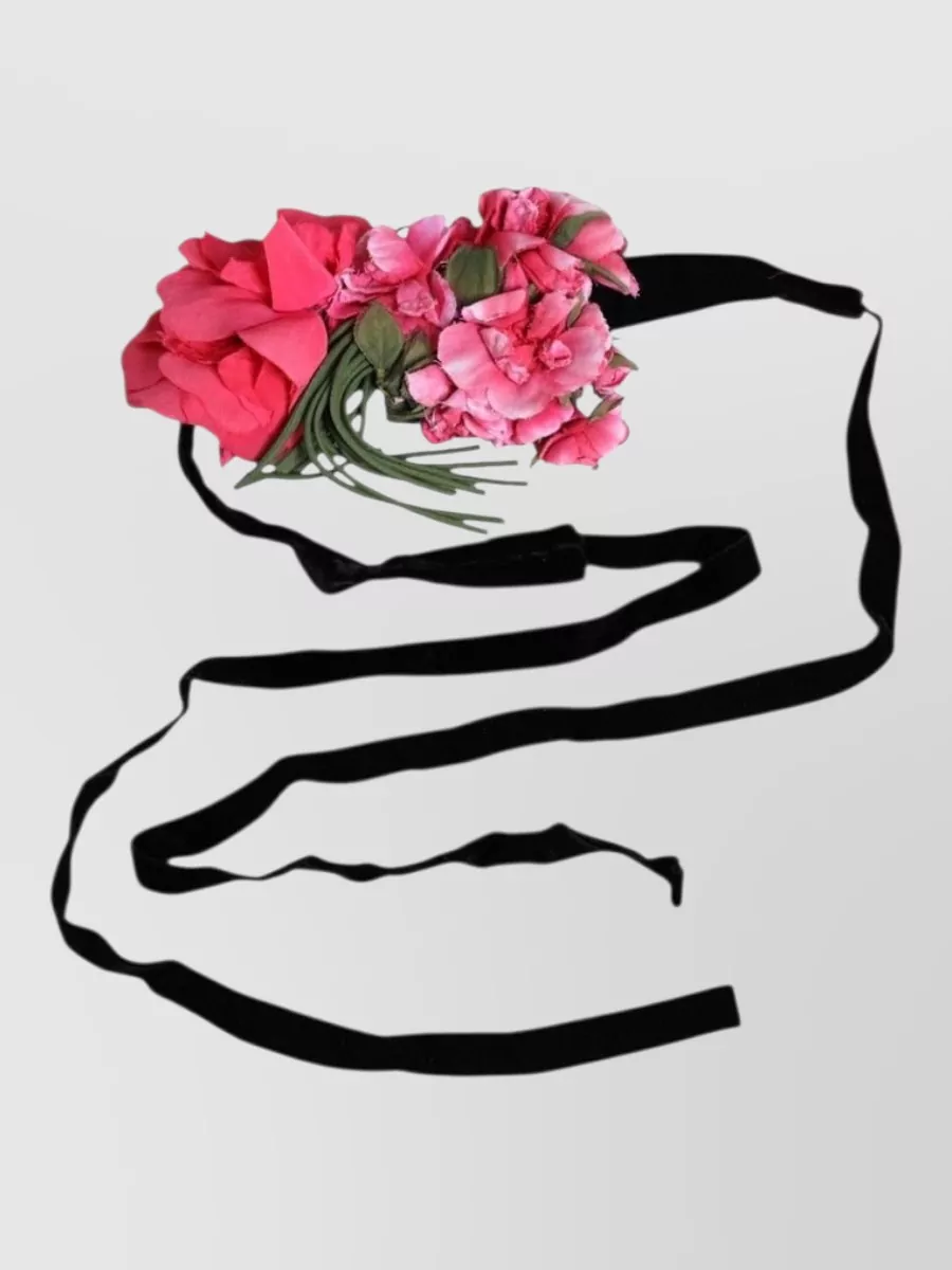 Dolce&Gabbana Floral Appliqué Tie Belt