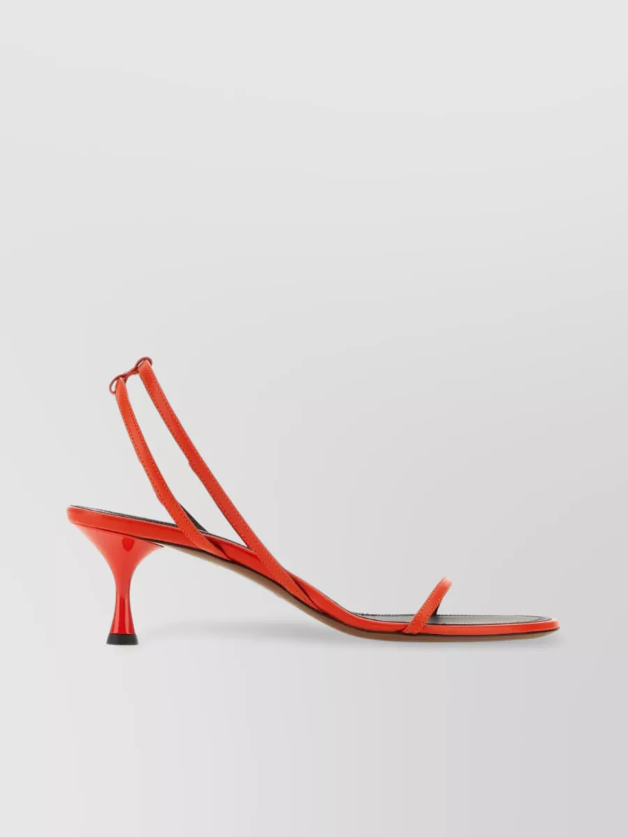Shop Neous Stiletto Heel Strappy Leather Sandals In Red