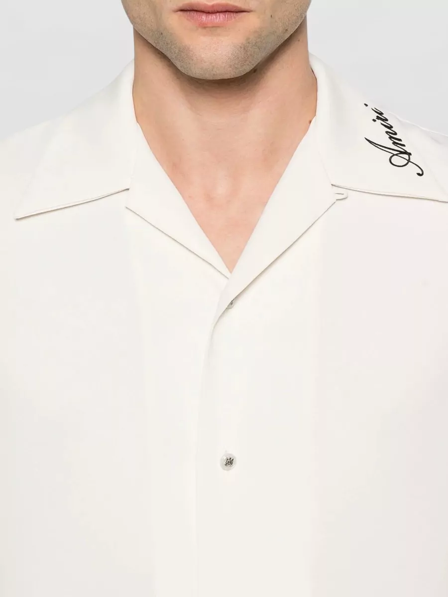 Amiri Camp Shirt Embroidered Detail Notched Lapels