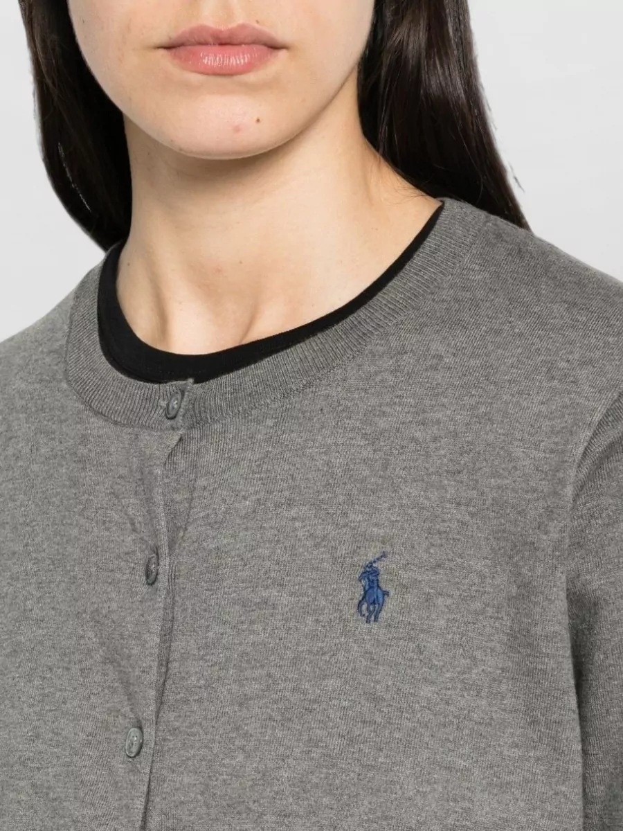 Polo Ralph Lauren Fine-Knit Ribbed Crew-Neck Cardigan