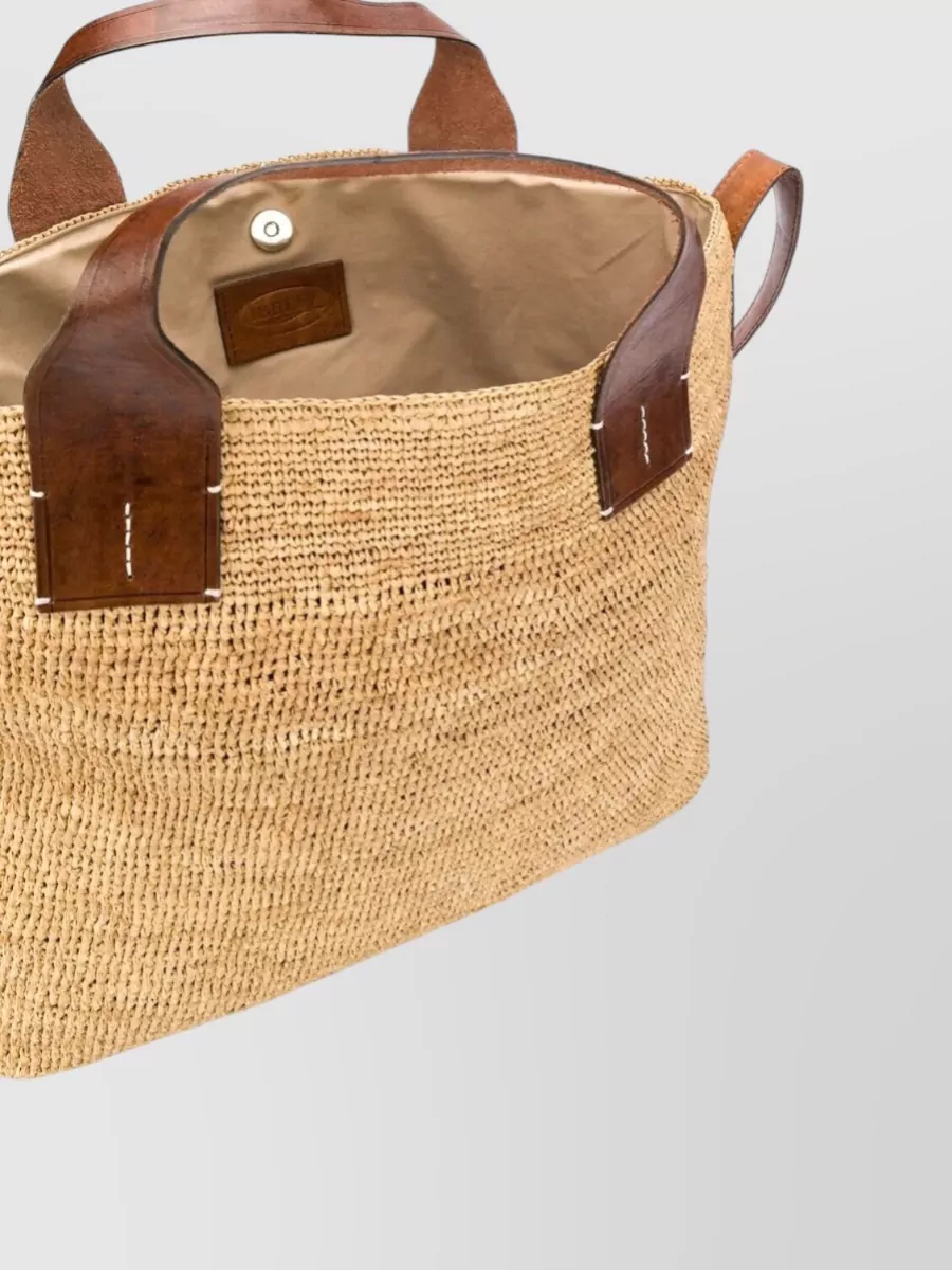 Ibeliv Mety Shoulder Bag Woven Texture Leather Handles