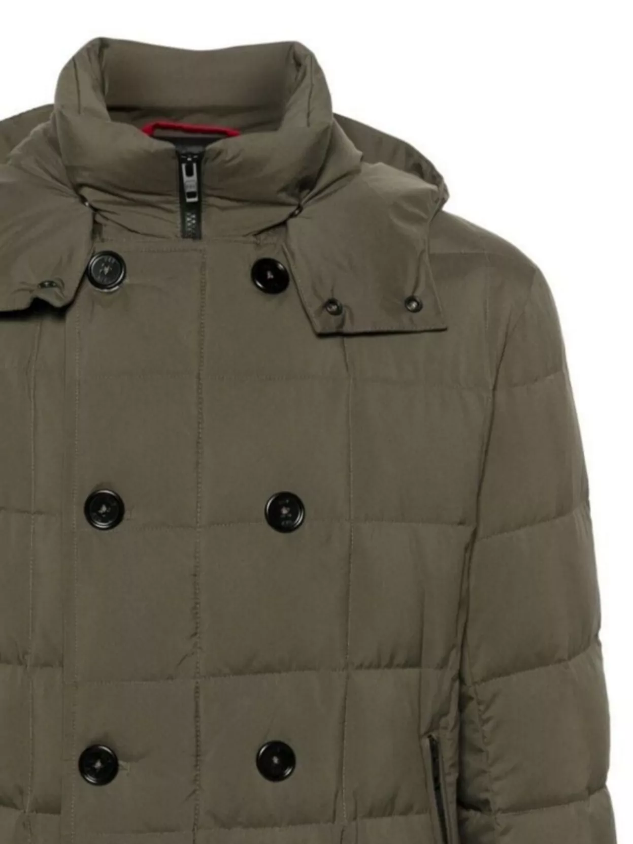 Fay Padded Bomber Jacket With Double-Breasted Hooded Design