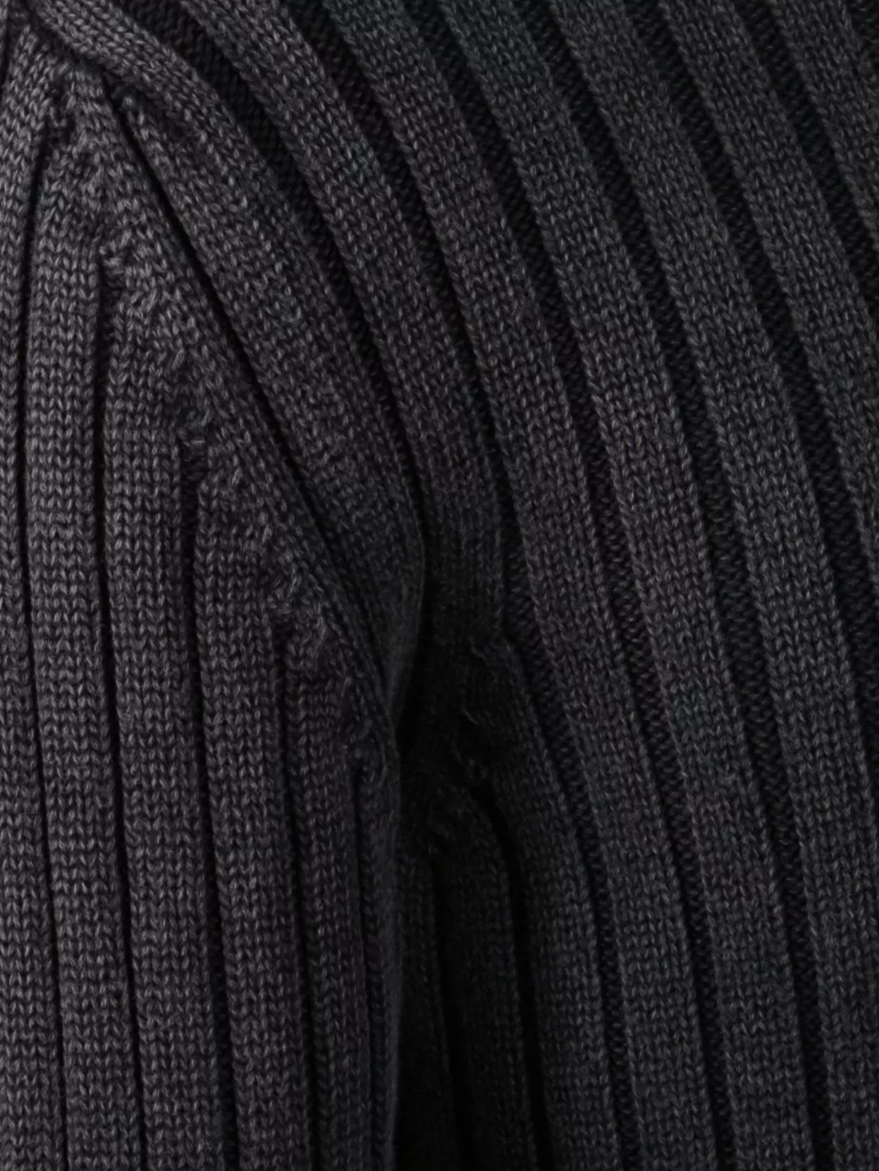 Off-White Knitted Crew Neck Long Sleeve Ribbed Sweater